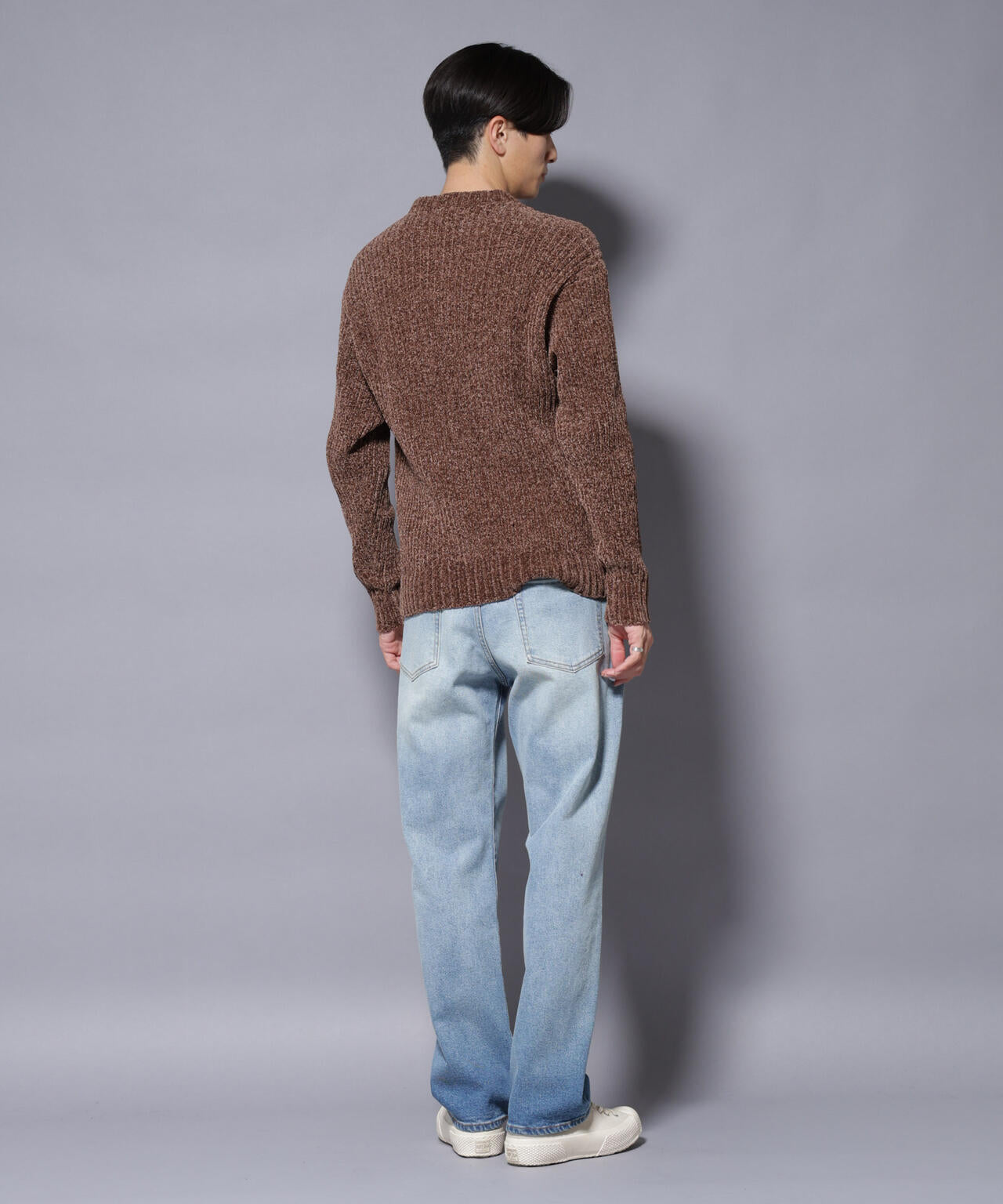 風活 ビジューリボン釦シャギーニットカーディガン