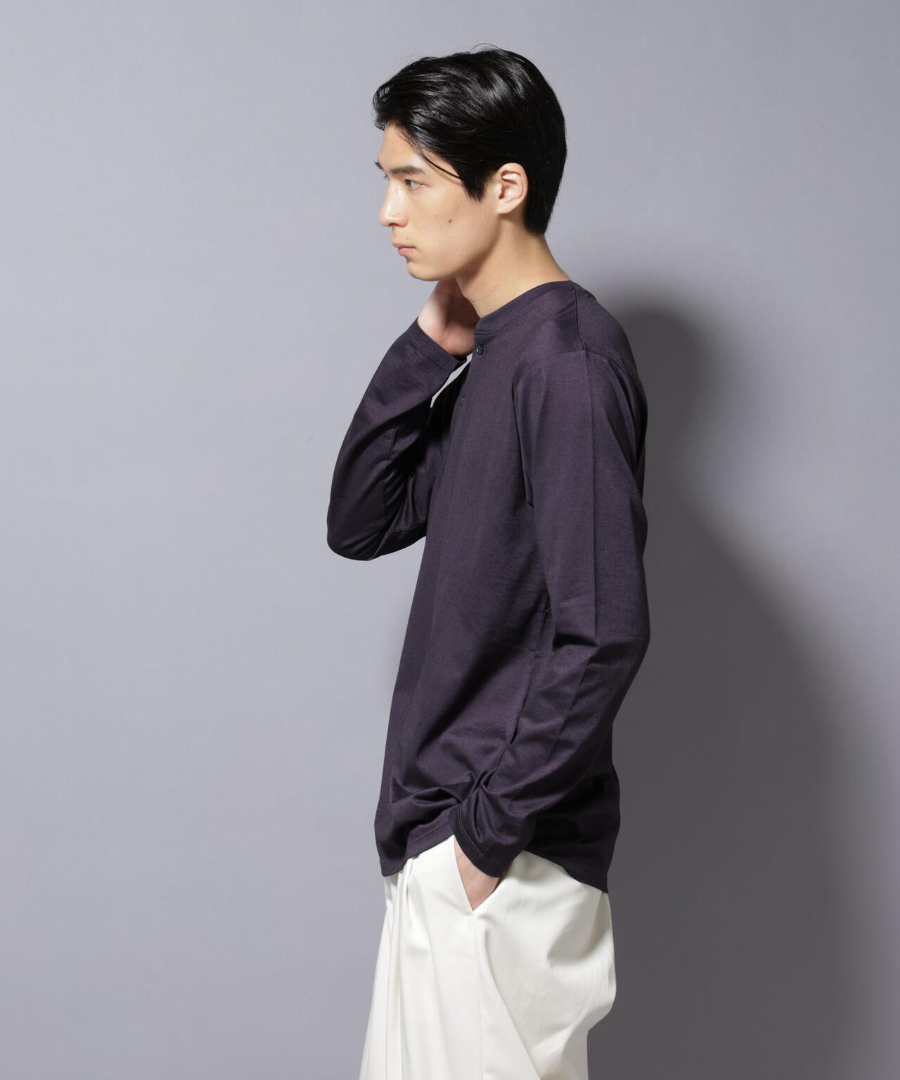 ソラーロライトストレッチヘンリーネックTシャツ 長袖