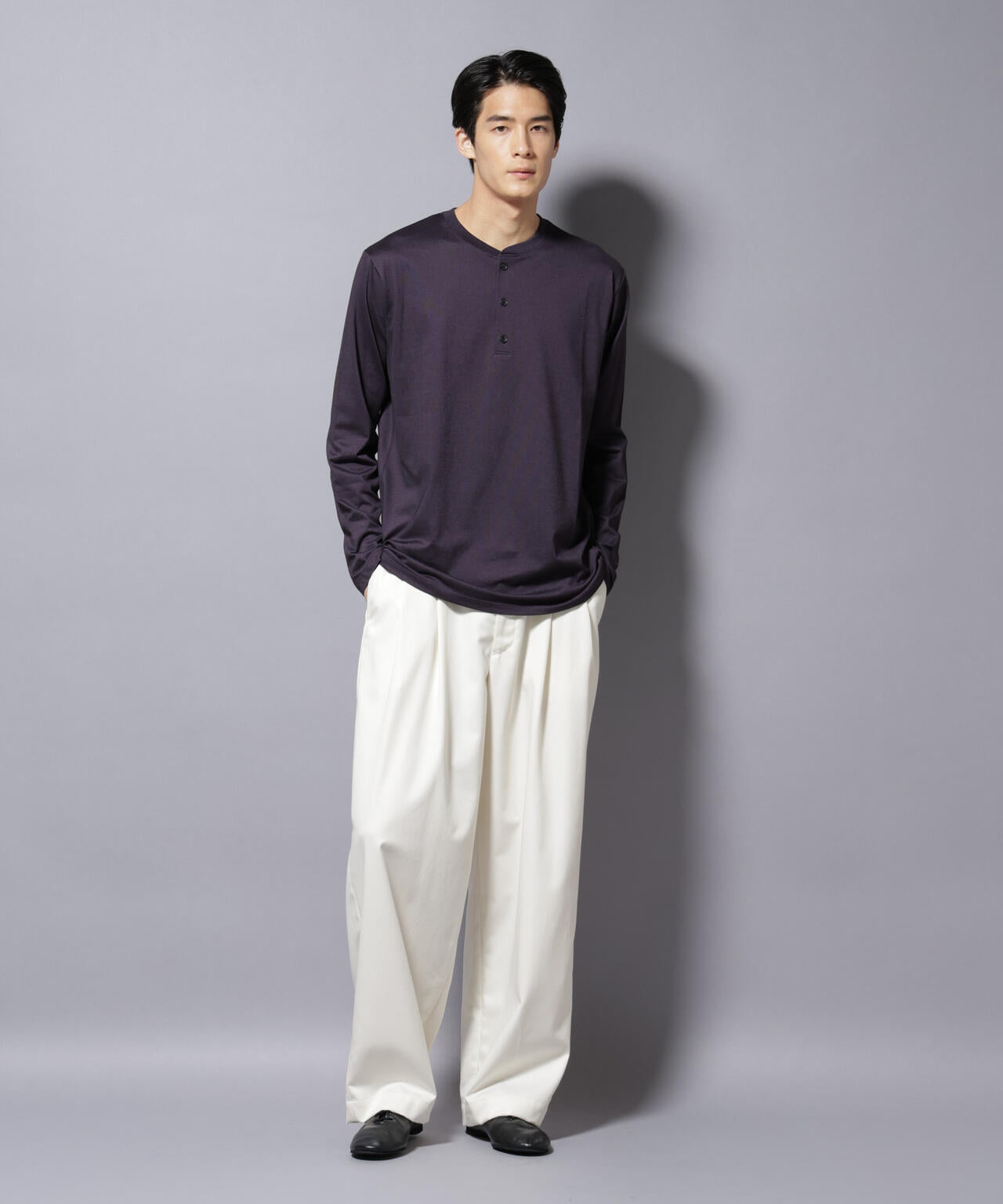 ソラーロライトストレッチヘンリーネックTシャツ 長袖