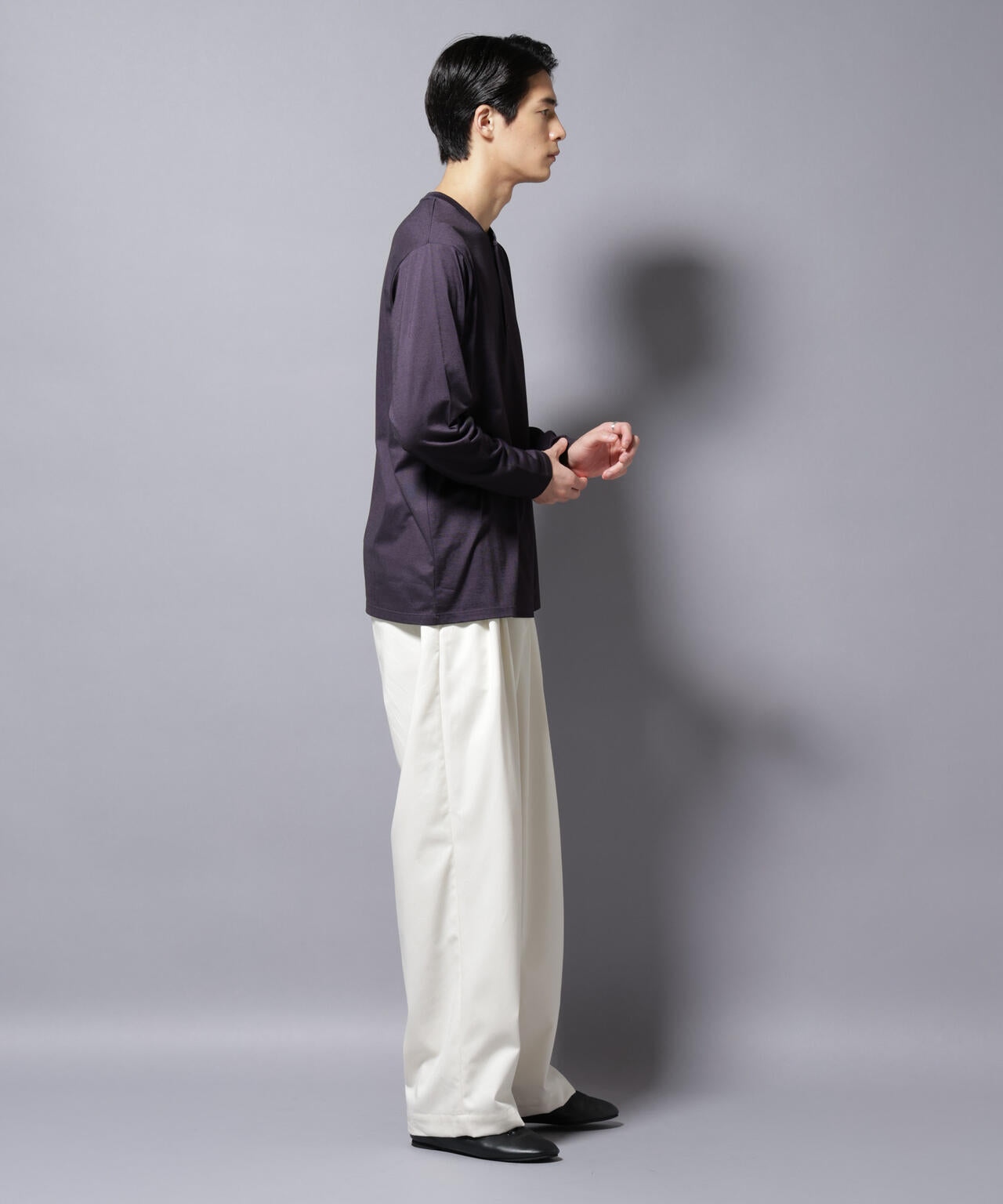 ソラーロライトストレッチヘンリーネックTシャツ 長袖