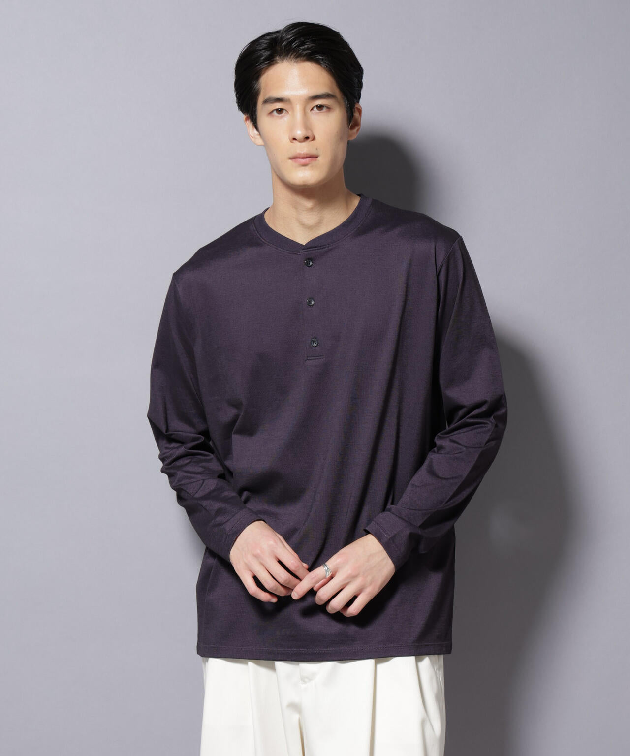 ソラーロライトストレッチヘンリーネックTシャツ 長袖