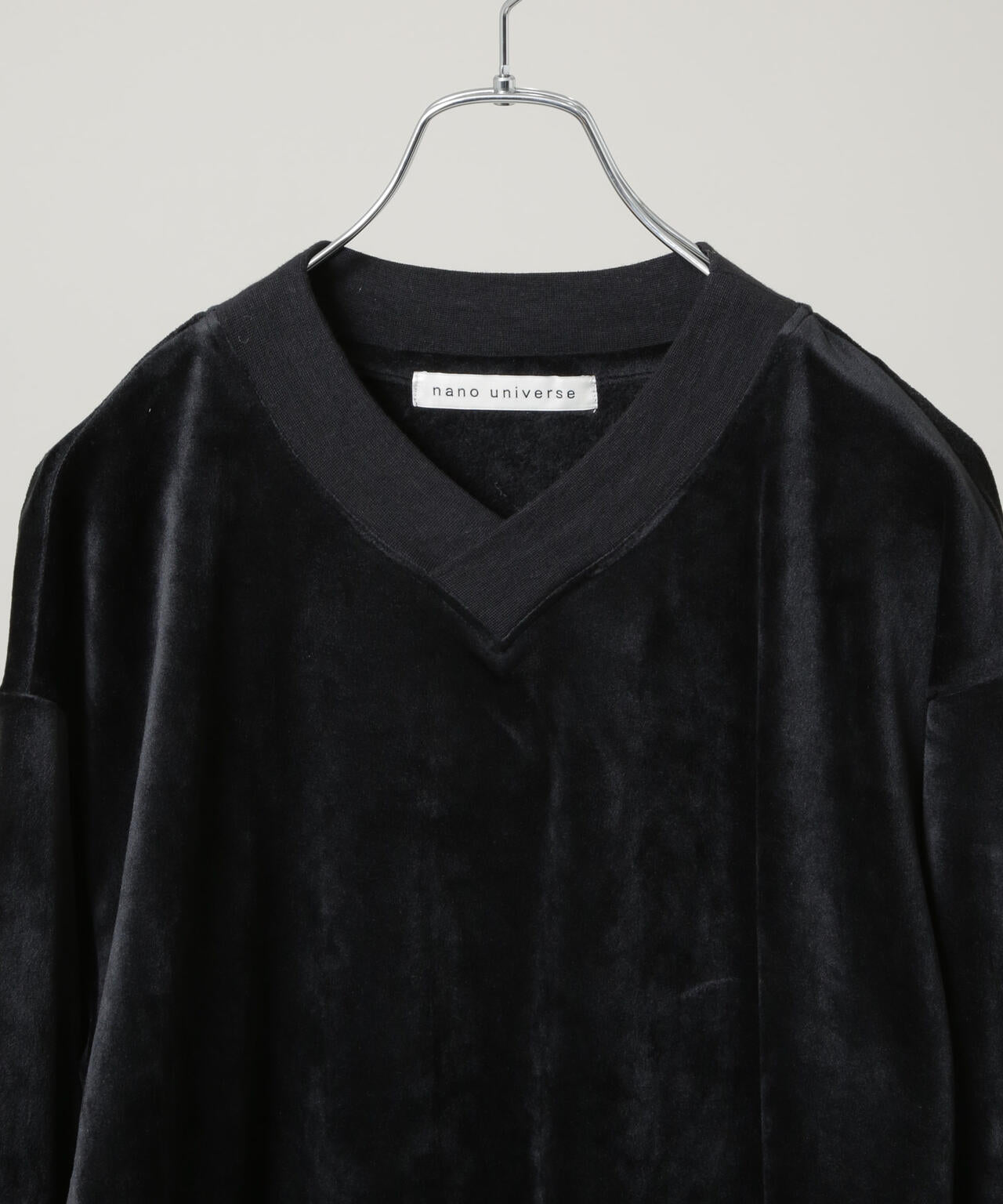 ベロアプルオーバー Vネックスウェット