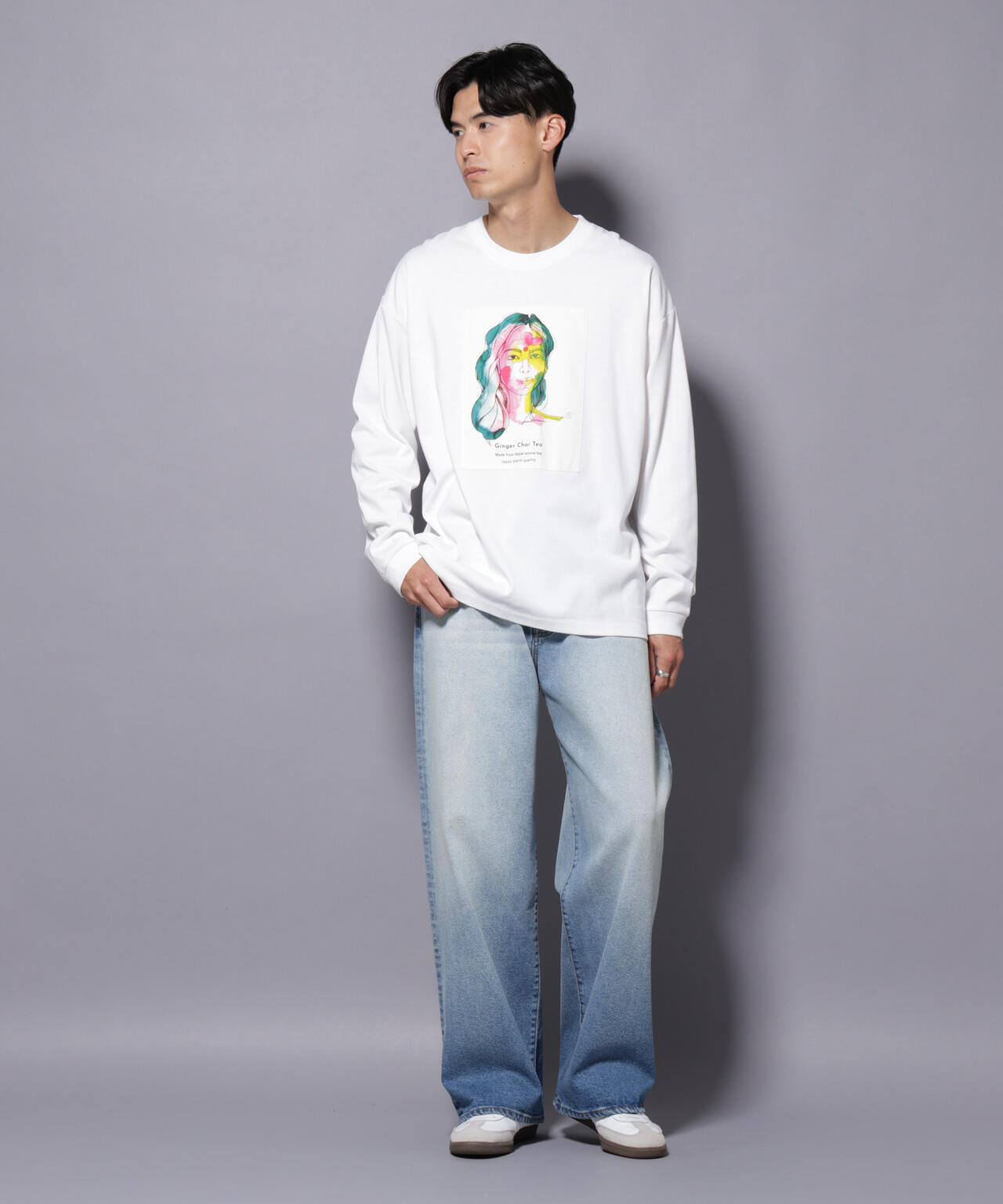 Anti Soaked(R)×SUNCHAIポートレート汗染み防止 Ｔシャツ長袖