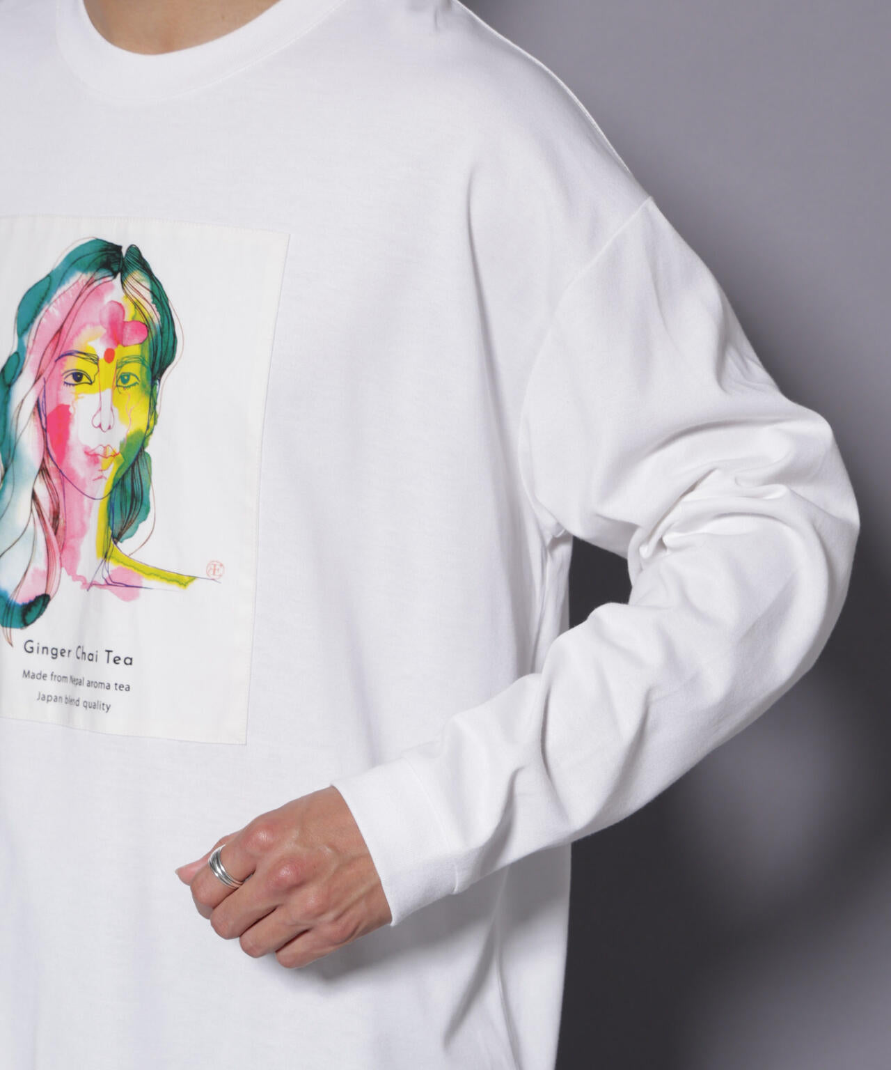 Anti Soaked(R)×SUNCHAIポートレート汗染み防止 Ｔシャツ長袖