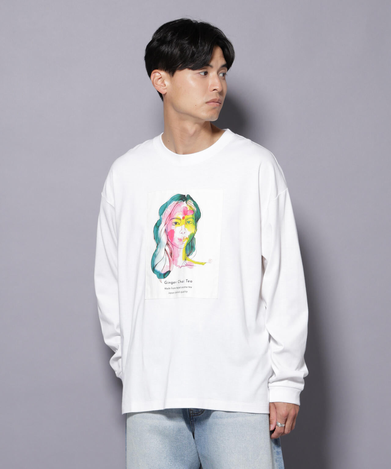 Anti Soaked(R)×SUNCHAIポートレート汗染み防止 Tシャツ長袖 | NANO