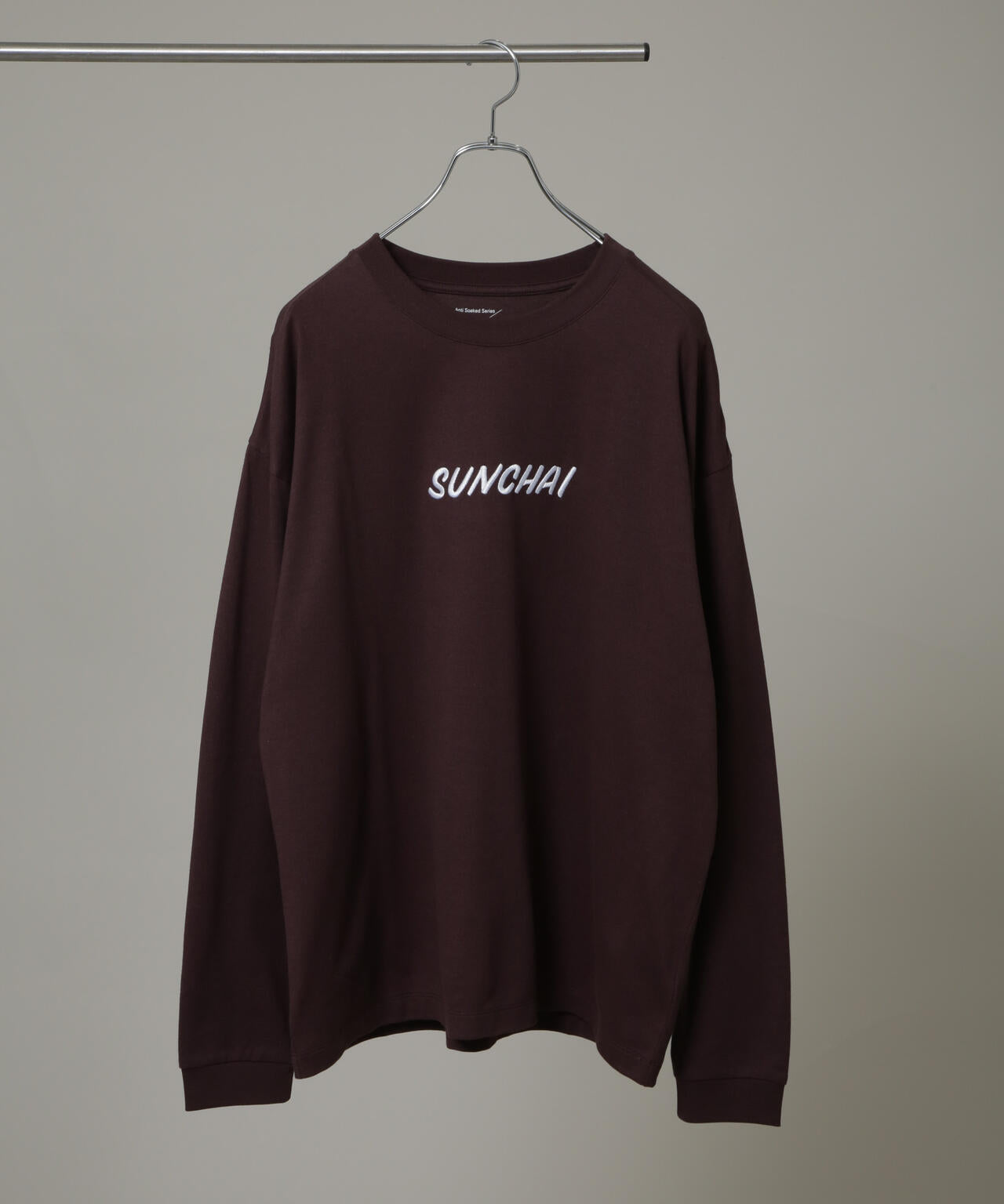 Anti Soaked(R)×SUNCHAI ロゴ刺繍 汗染み防止 Tシャツ長袖