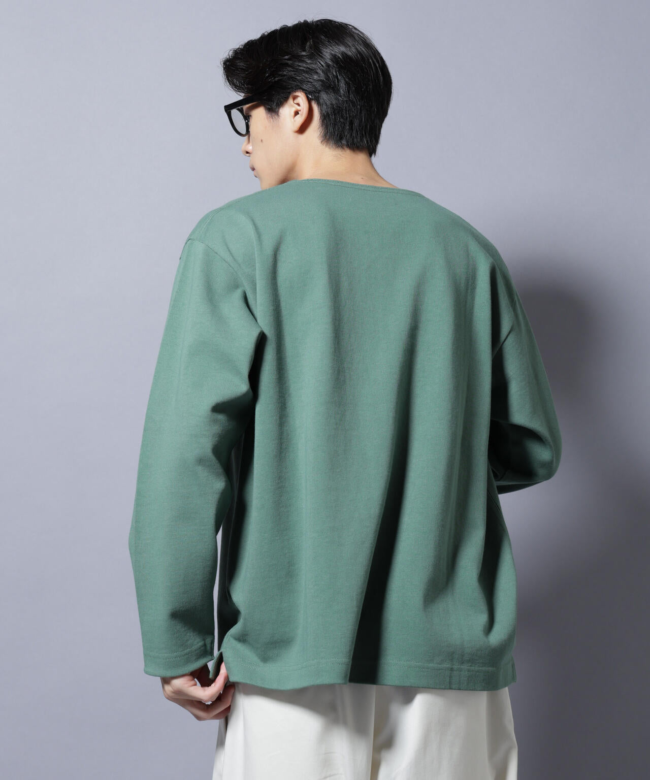 天竺ヘビーコットンボートネックＴシャツ 長袖