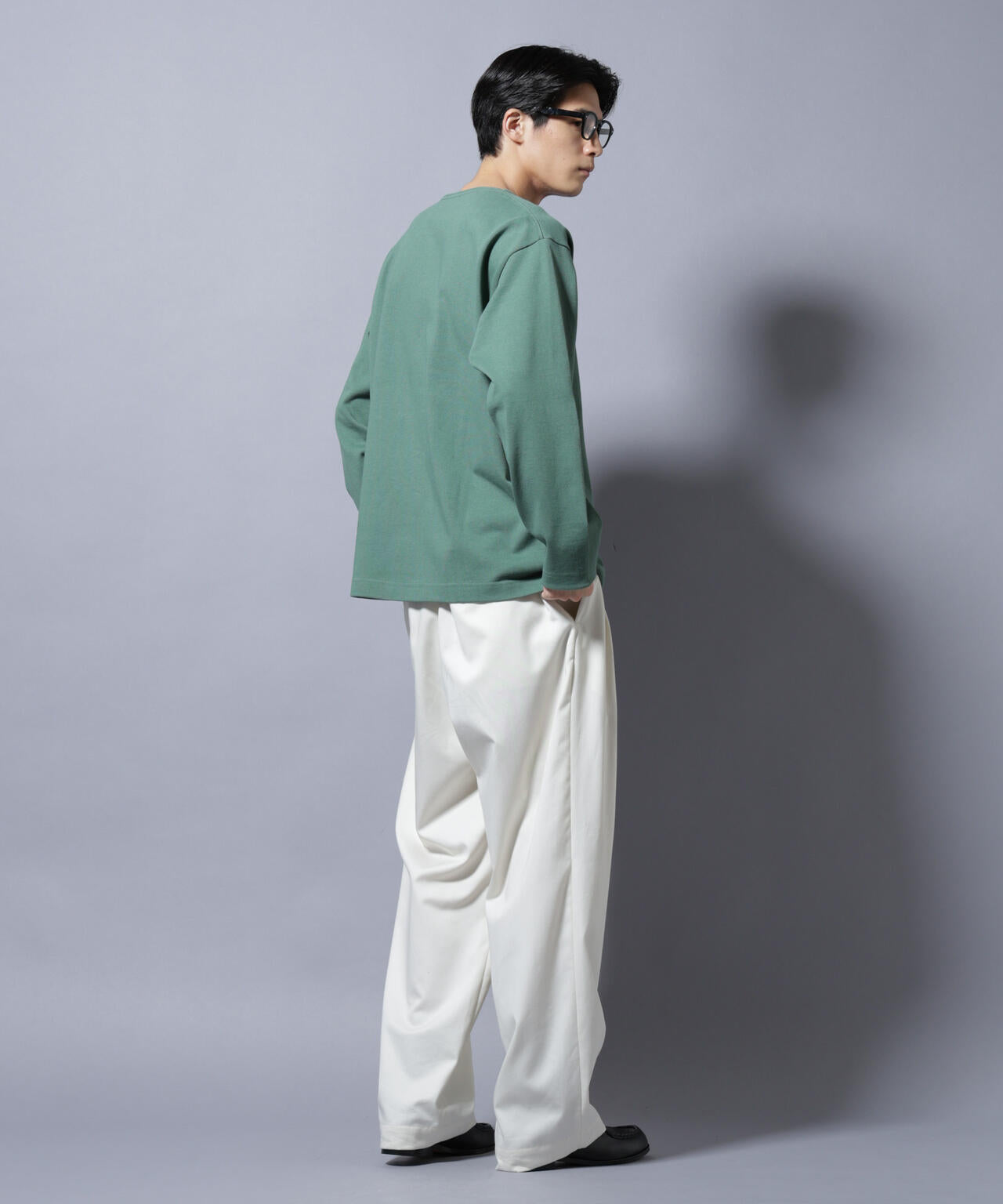 天竺ヘビーコットンボートネックＴシャツ 長袖