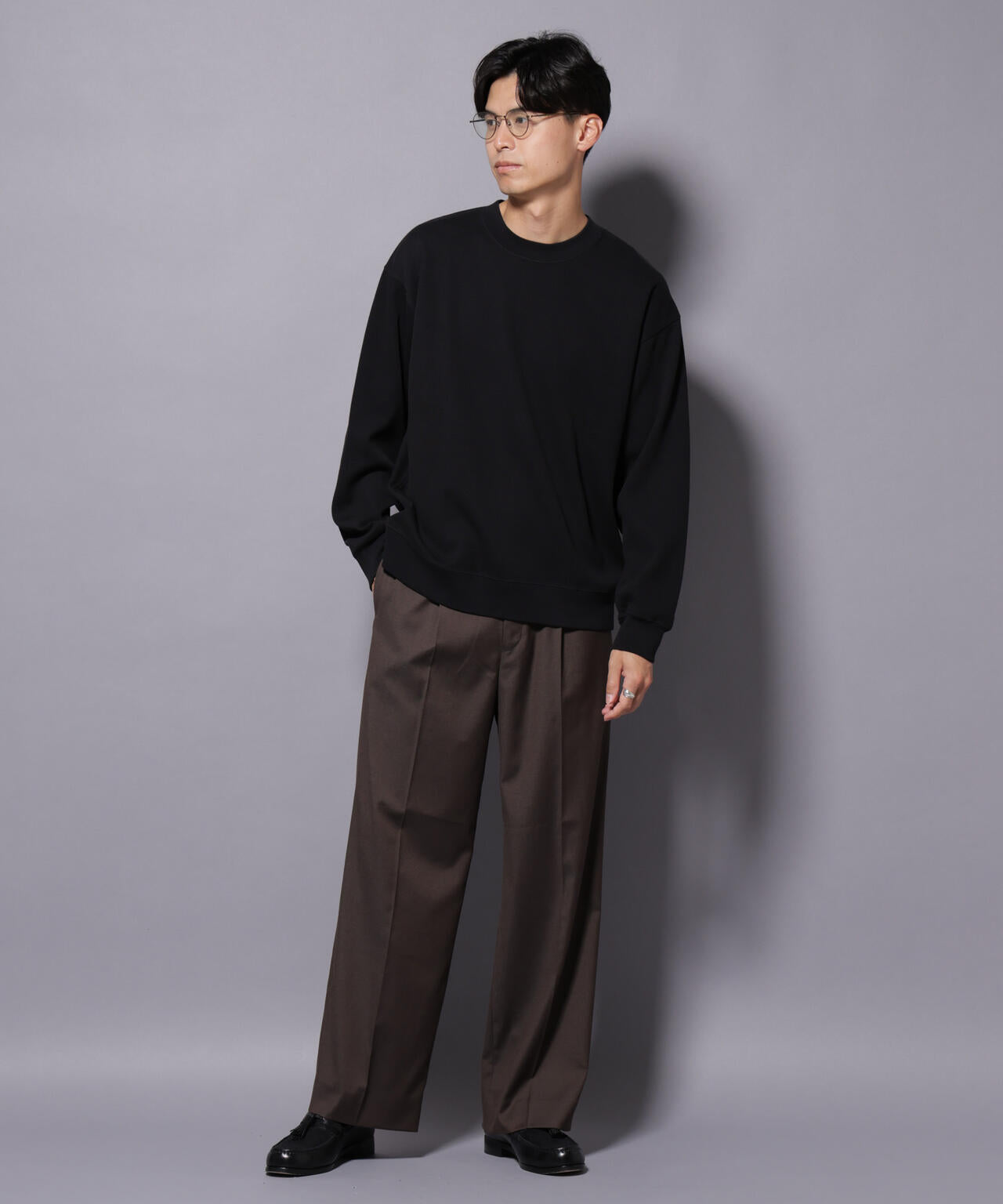 コットンガーメントダイサーマルクルーネックプルオーバー