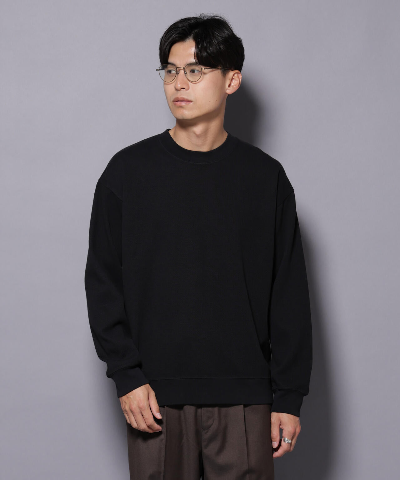 コットンガーメントダイサーマルクルーネックプルオーバー