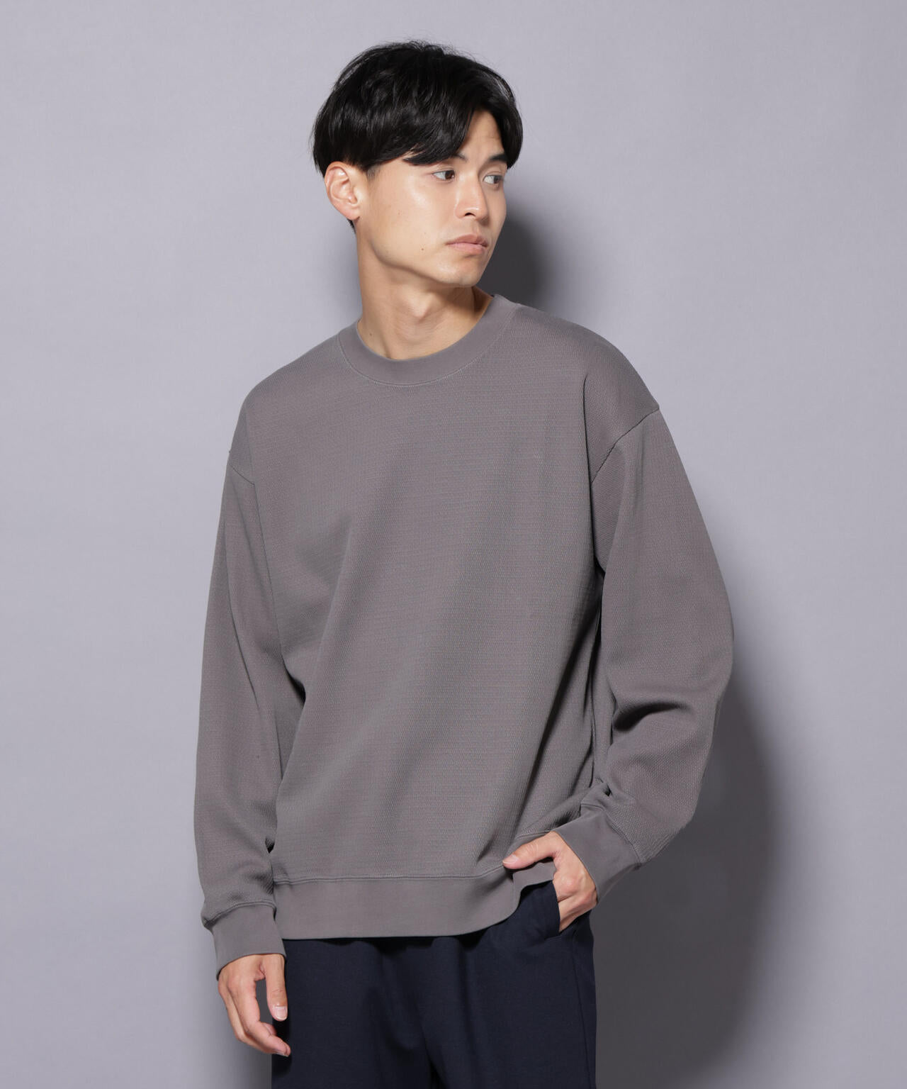コットンガーメントダイサーマルクルーネックプルオーバー | NANO