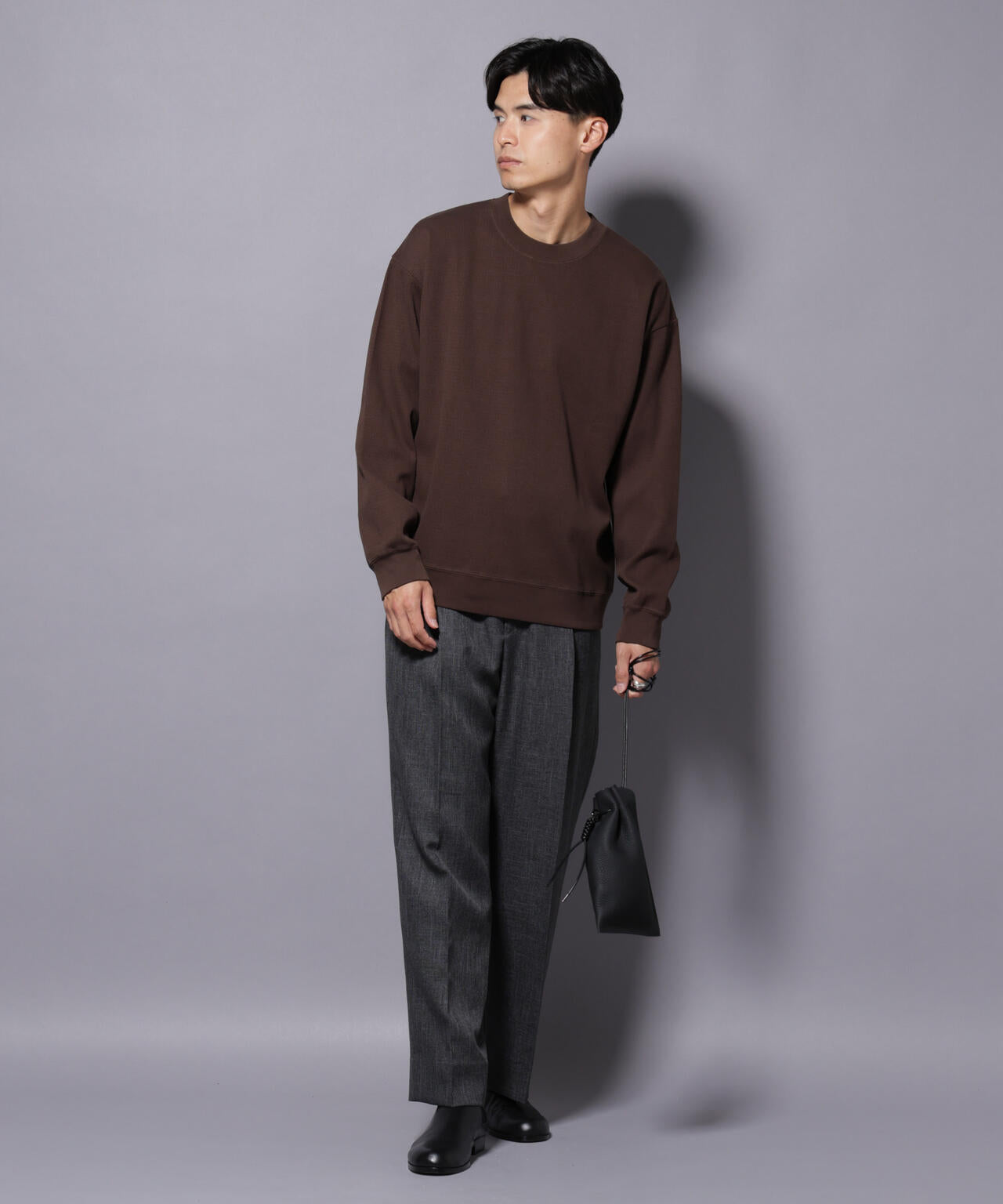 コットンガーメントダイサーマルクルーネックプルオーバー