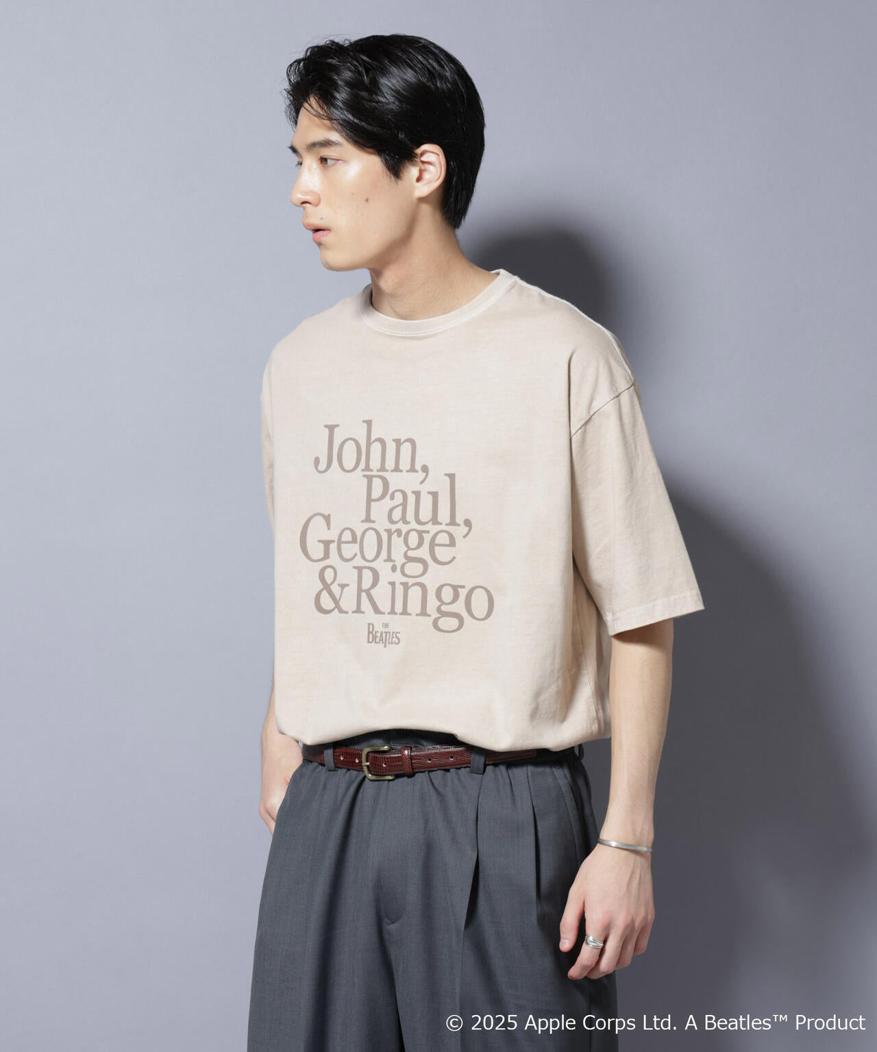 別注GOOD ROCK SPEED BEATLES フロッキープリントTシャツ