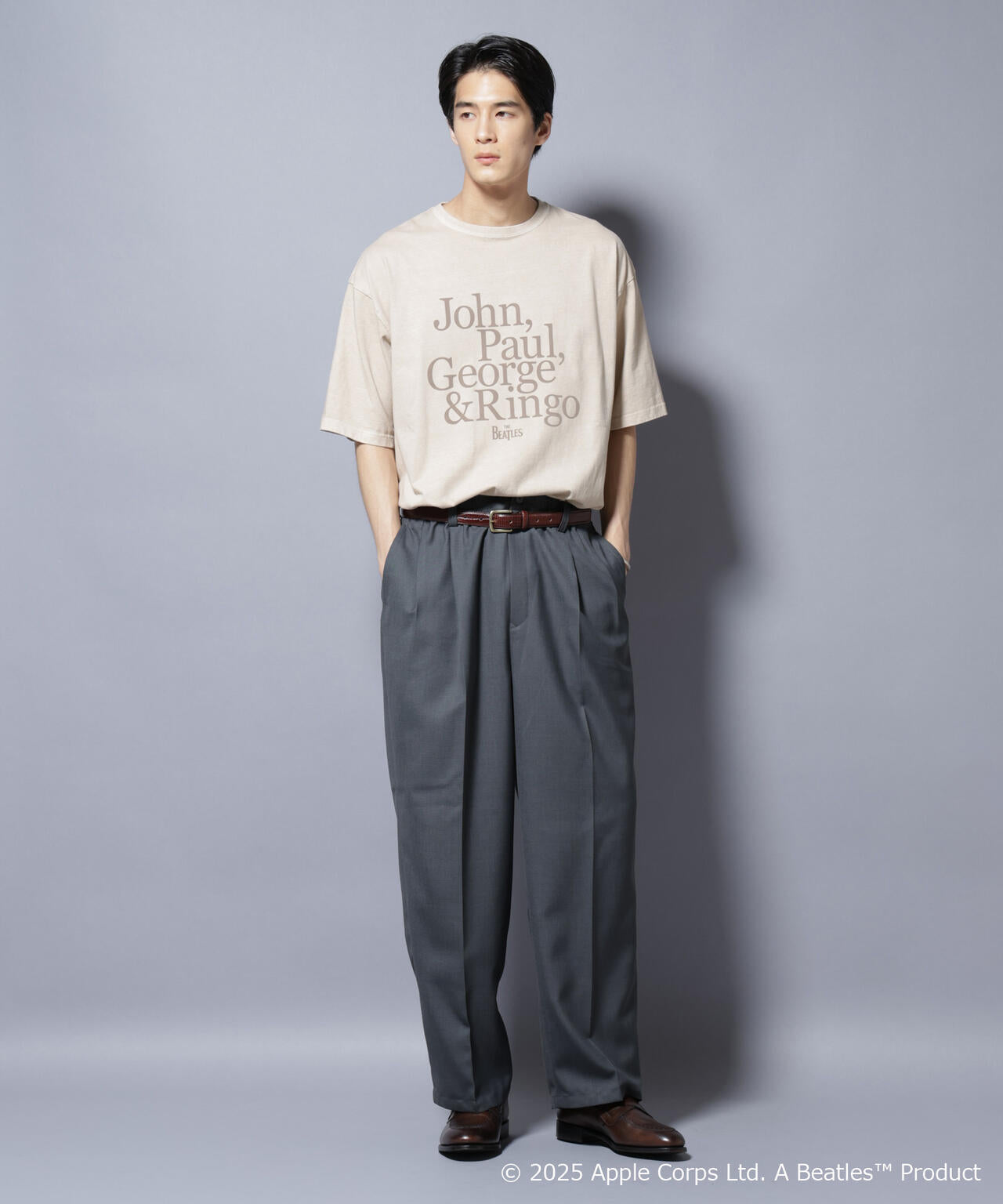 別注GOOD ROCK SPEED BEATLES フロッキープリントTシャツ