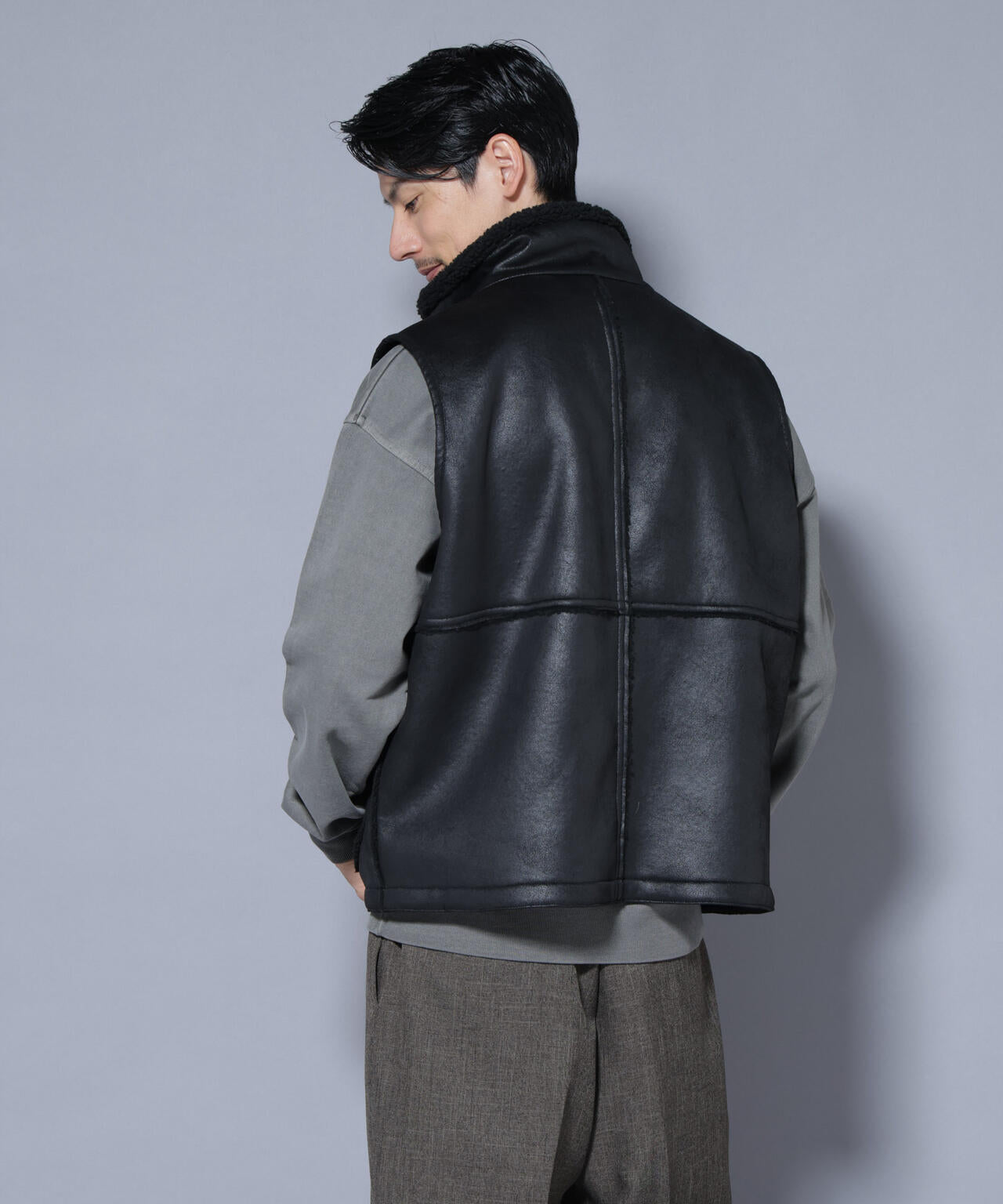 クラックフェイクムートンリバーシブルベスト | NANO universe（ナノ