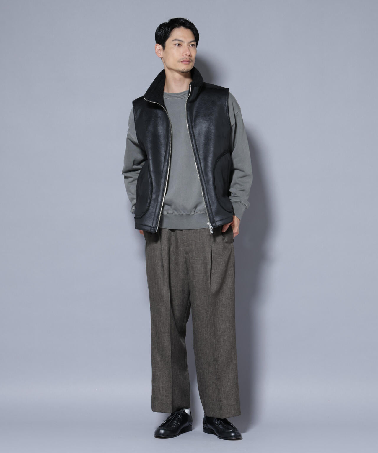 クラックフェイクムートンリバーシブルベスト | NANO universe（ナノ