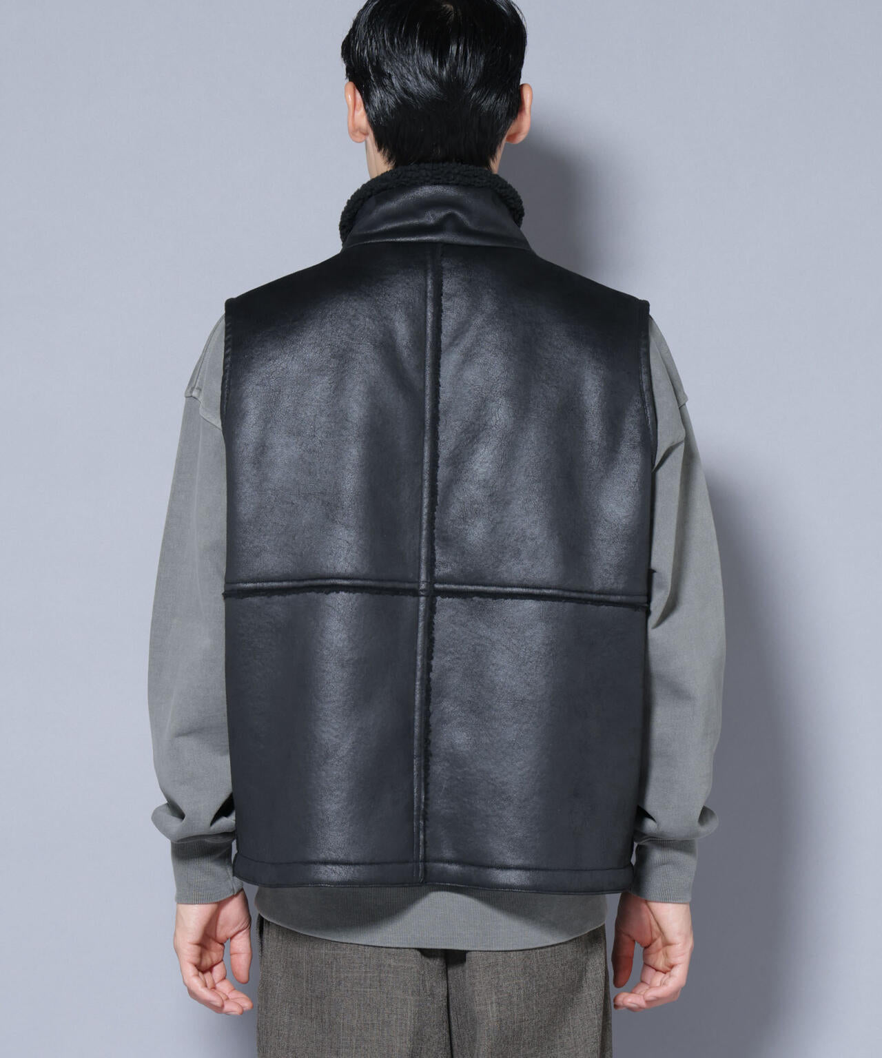 ナノユニバース（NANO universe）/クラックフェイクムートンリバーシブルベスト クラックフェイクムートンリバーシブルベスト | NANO universe（ナノ