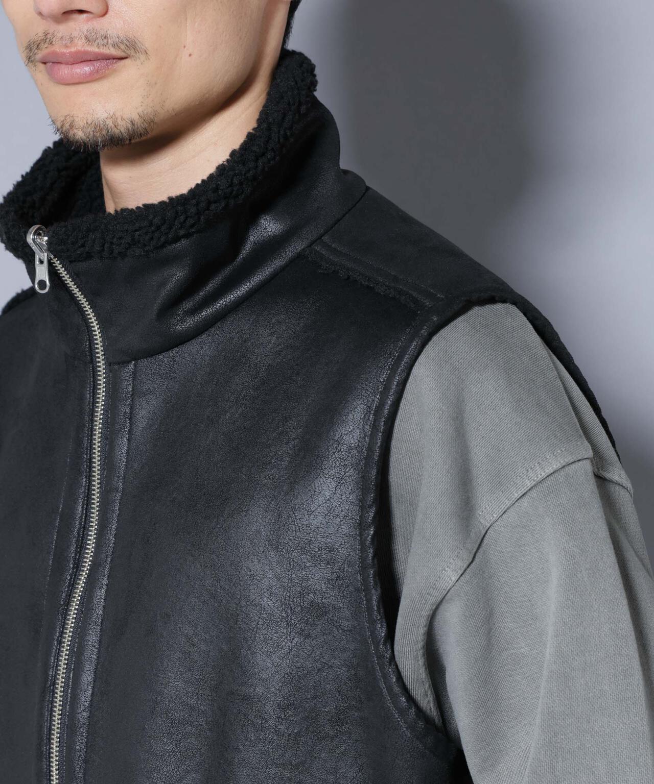 クラックフェイクムートンリバーシブルベスト | NANO universe（ナノ