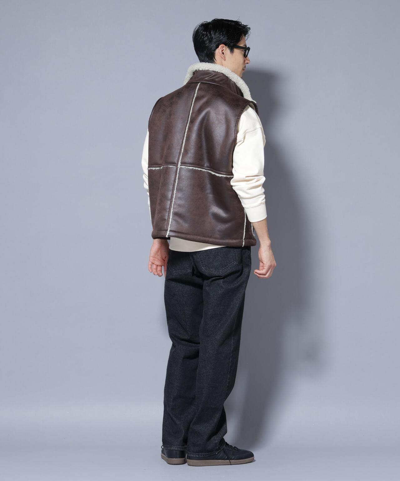 クラックフェイクムートンリバーシブルベスト | NANO universe（ナノ