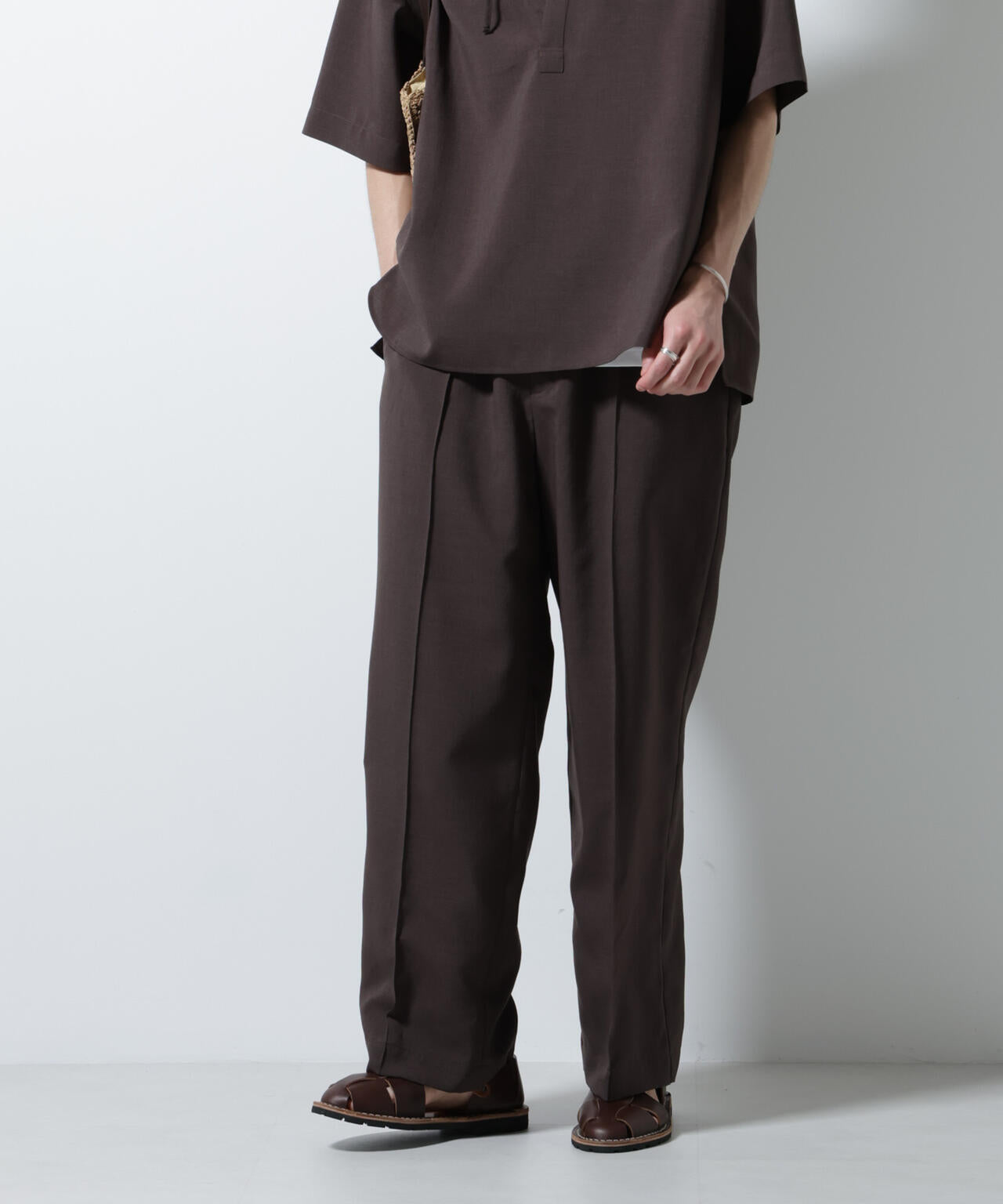 メランジドライイージーテーパードパンツ（セットアップ可