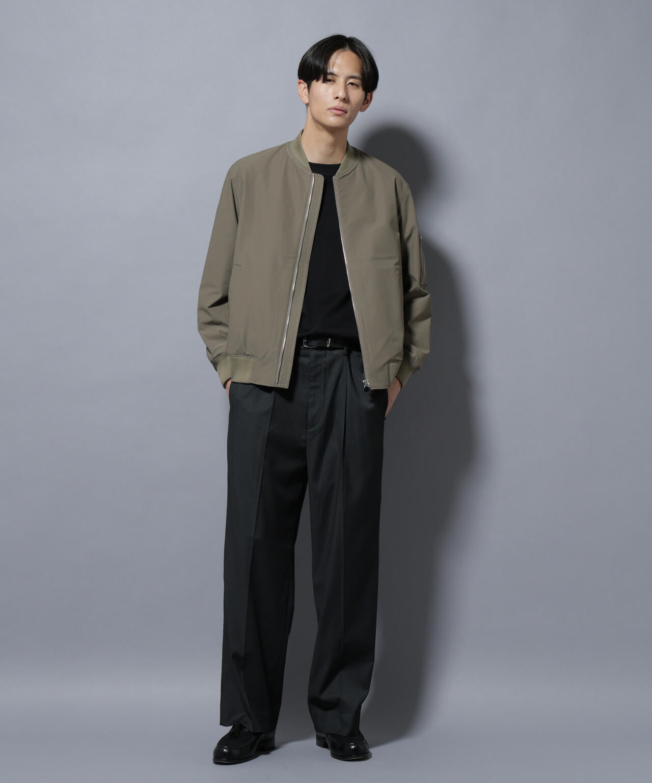 DELEGANTEエアリーサキソニー/CHK/ST ストレートFITパンツ(セットアップ可)