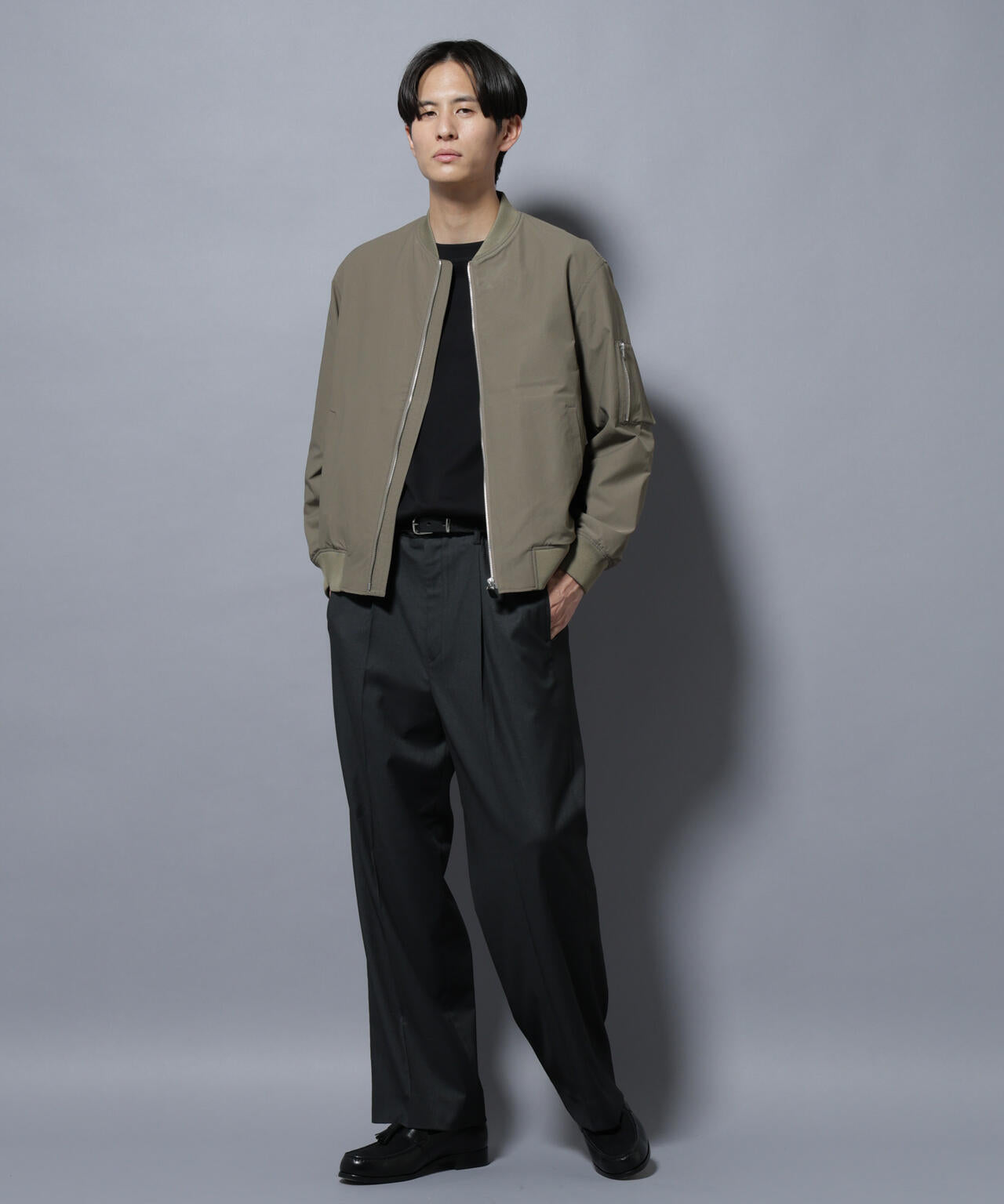 DELEGANTEエアリーサキソニー/CHK/ST ストレートFITパンツ(セットアップ可)