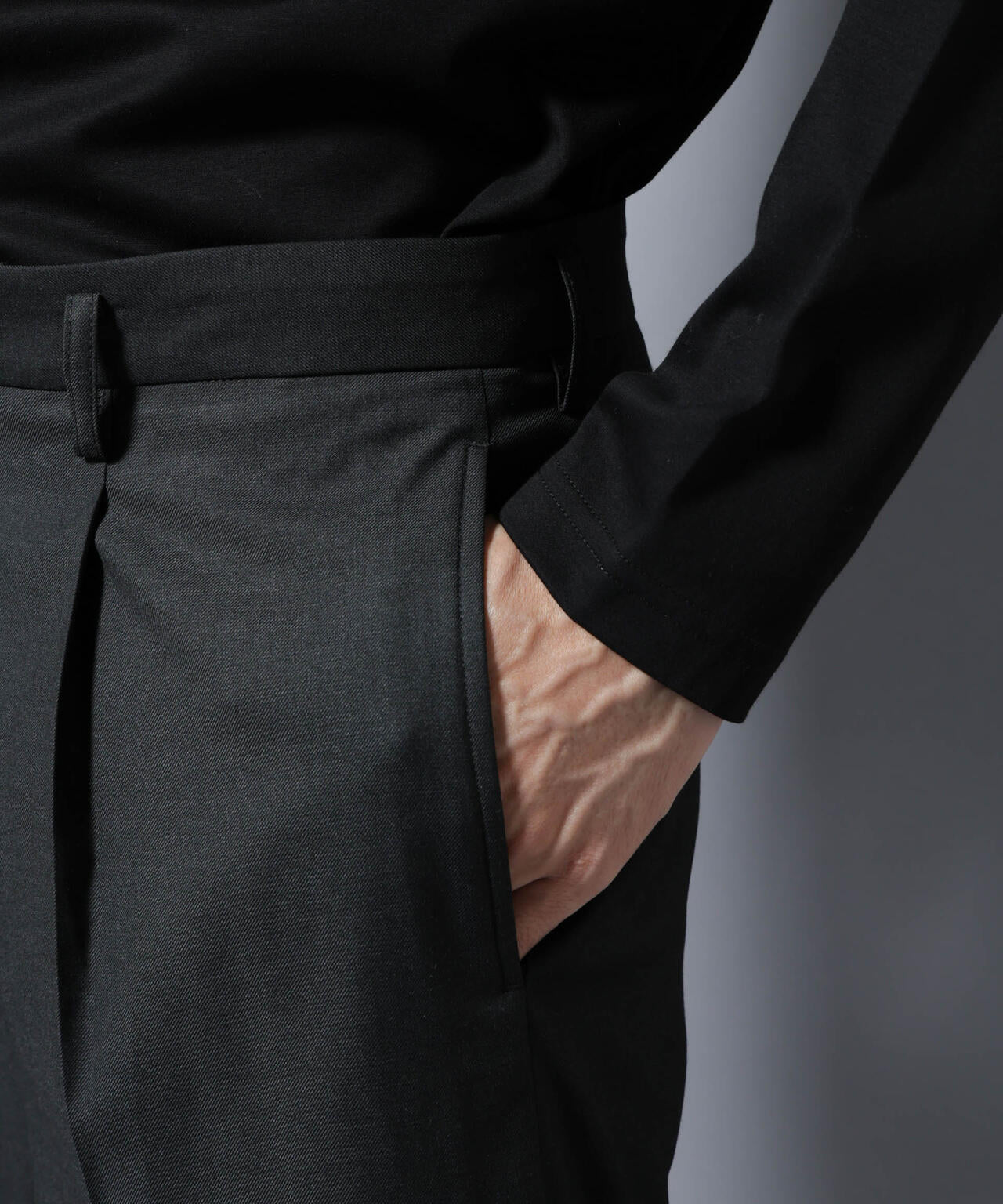 DELEGANTEエアリーサキソニー/CHK/ST ストレートFITパンツ(セットアップ可)