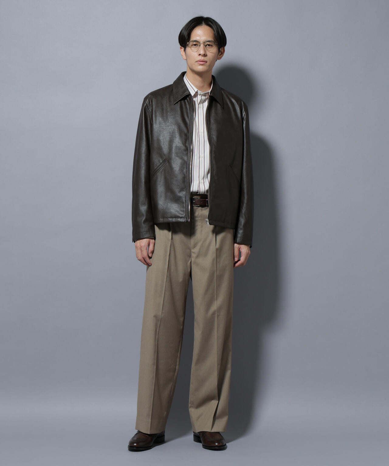 DELEGANTEエアリーサキソニー/CHK/ST ストレートFITパンツ(セットアップ可)