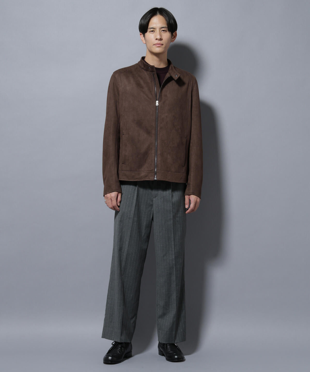 DELEGANTEエアリーサキソニー/CHK/ST ストレートFITパンツ(セットアップ可)