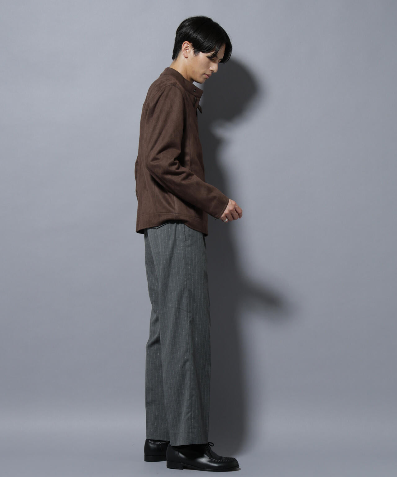 DELEGANTEエアリーサキソニー/CHK/ST ストレートFITパンツ(セットアップ可)