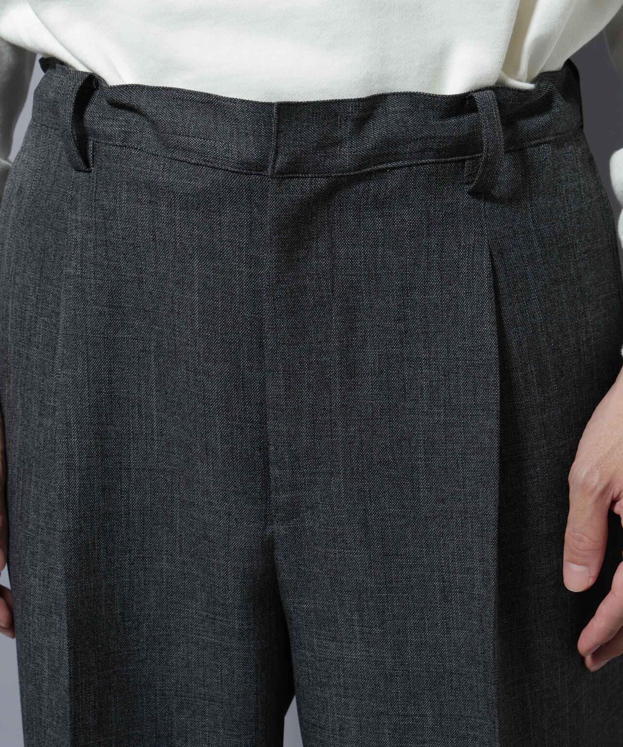 「大人のワイドパンツ」シャークスキンイージースラックス