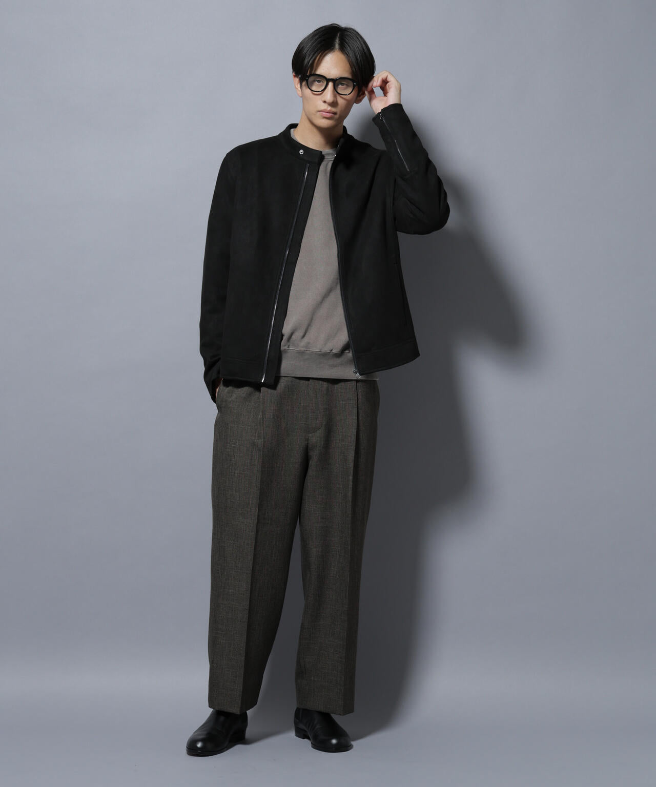 「大人のワイドパンツ」シャークスキンイージースラックス