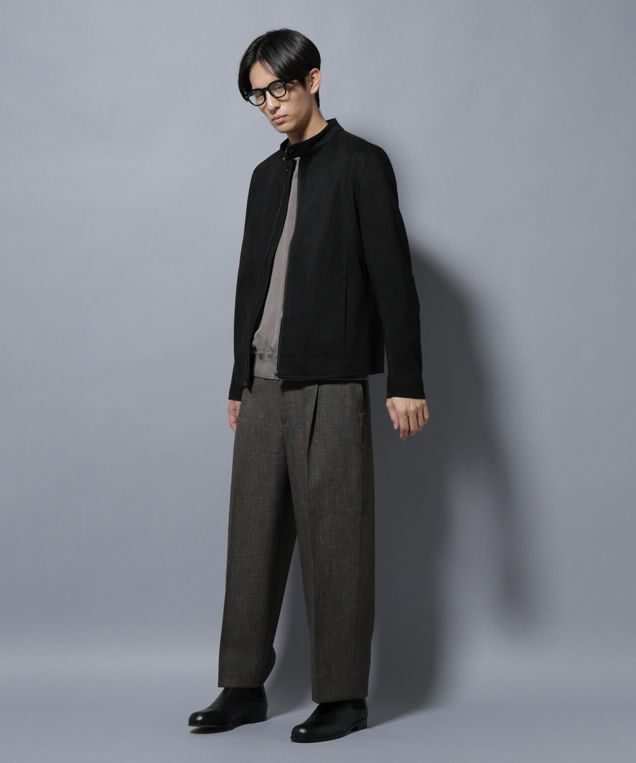 「大人のワイドパンツ」シャークスキンイージースラックス