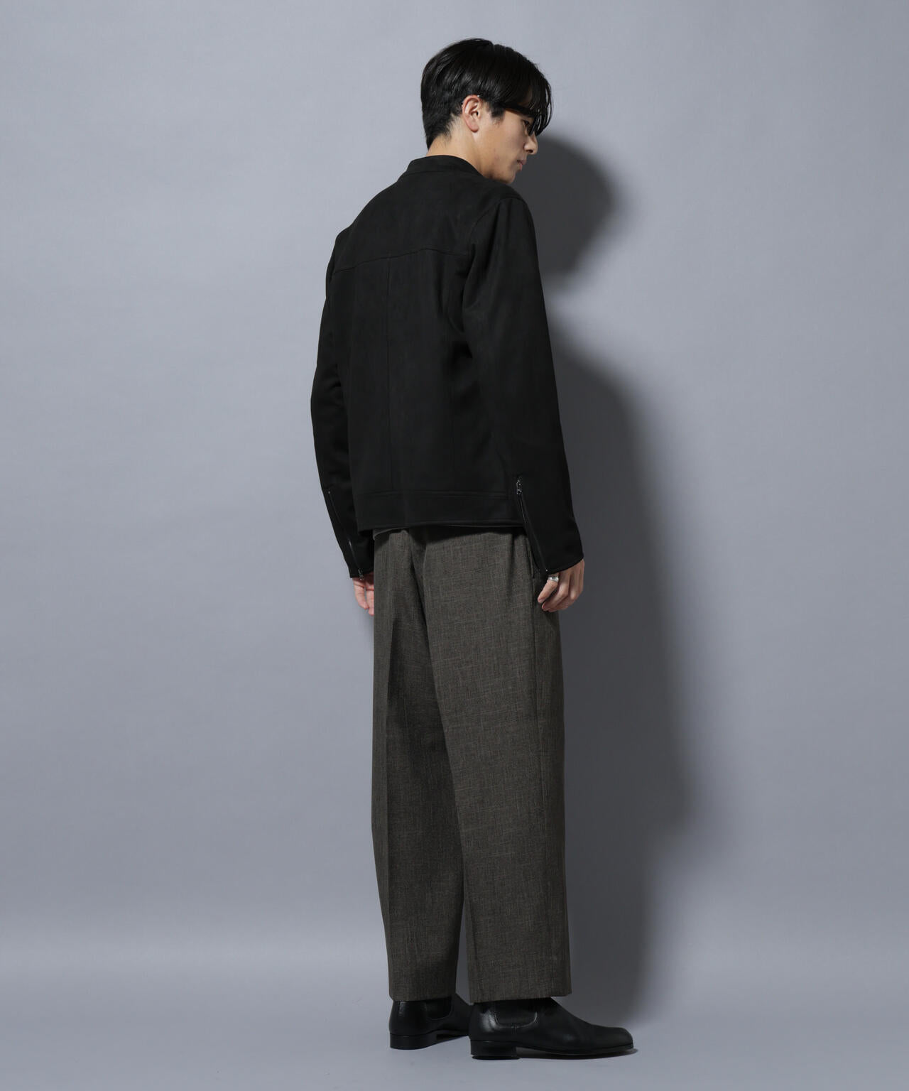 「大人のワイドパンツ」シャークスキンイージースラックス