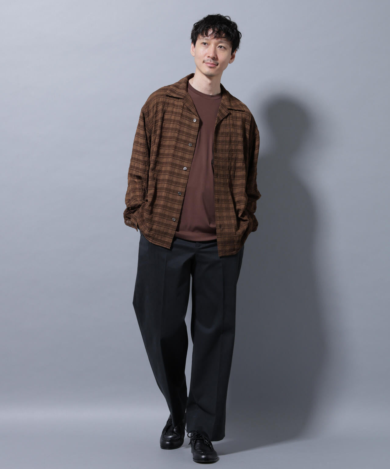 ピーチサテン ストレートフィット トラウザーズ | NANO universe（ナノ