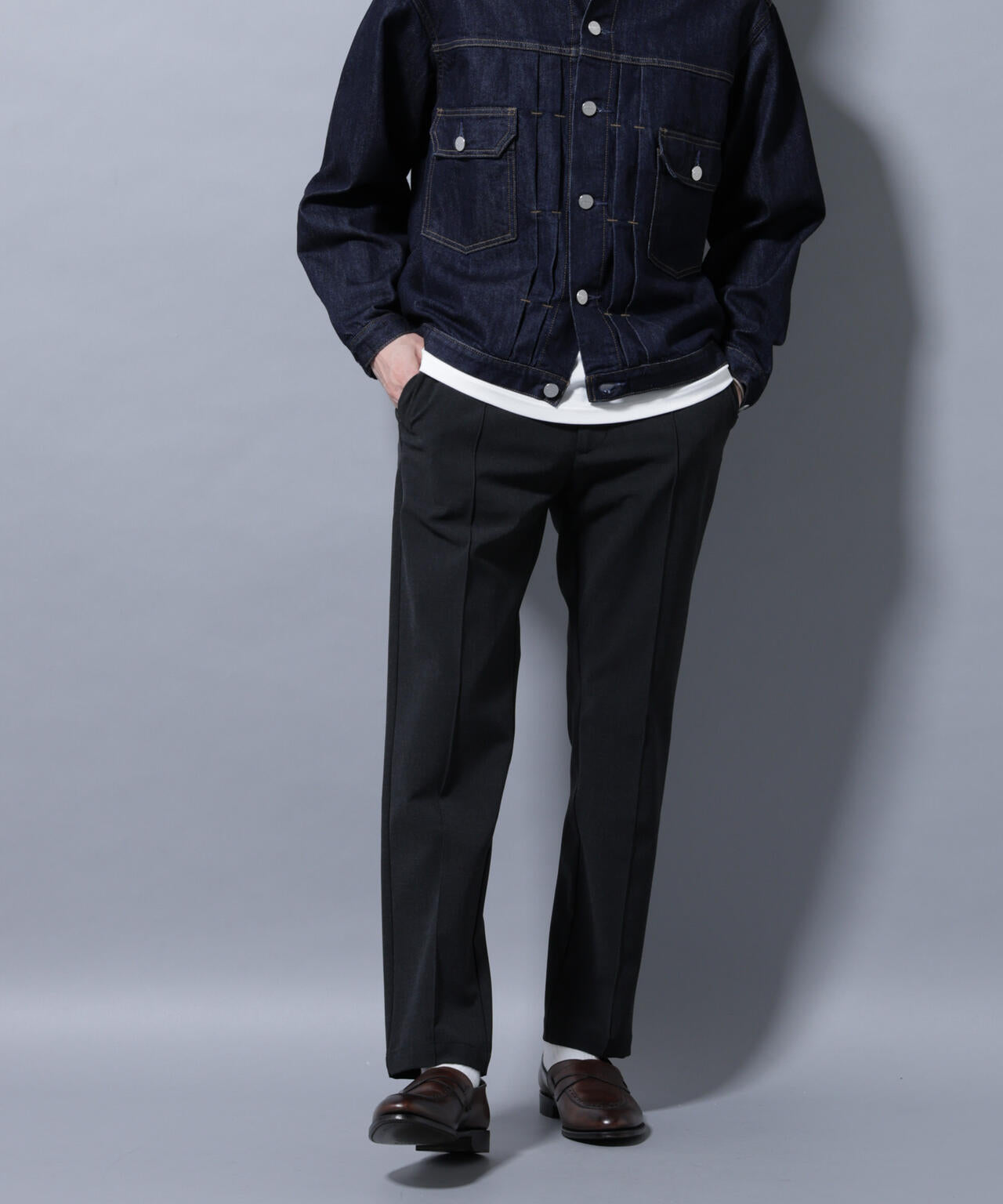 サイドリブストレッチイージーパンツ