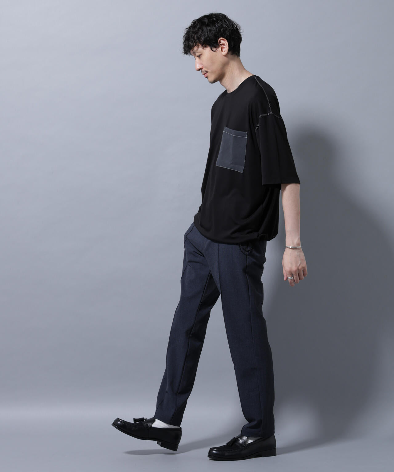 サイドリブストレッチイージーパンツ