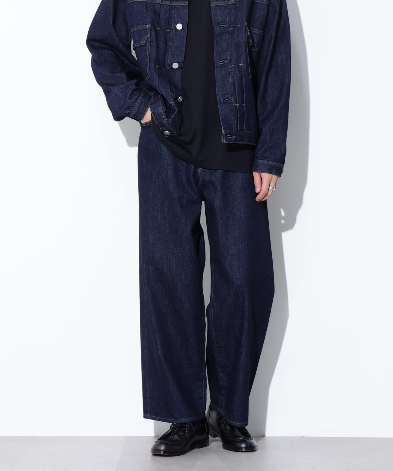 AUTHENコラボ SILKNIZED DENIM ワイドレッグ(セットアップ可)