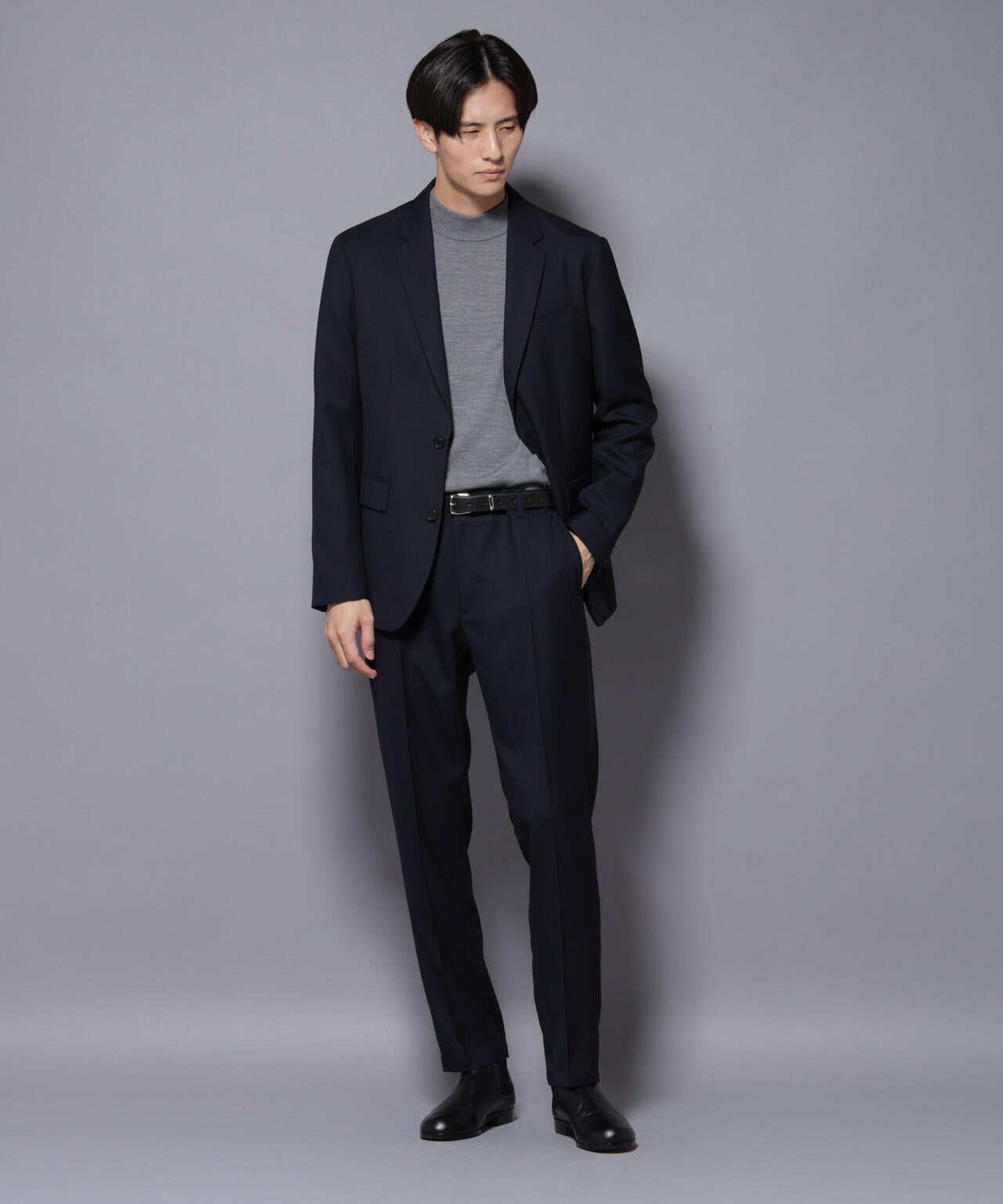 パンツ syuman Nu suit trousers N TROUSERS PREMIUM」RENU(R)ウール混洗えるサキソニーパンツ