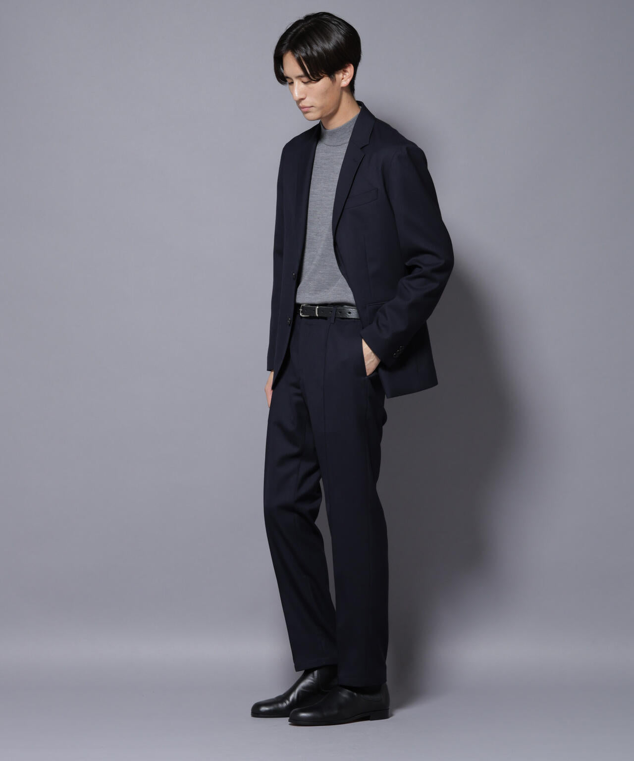 「N TROUSERS PREMIUM」RENU(R)ウール混洗えるサキソニーパンツ(セットアップ可)
