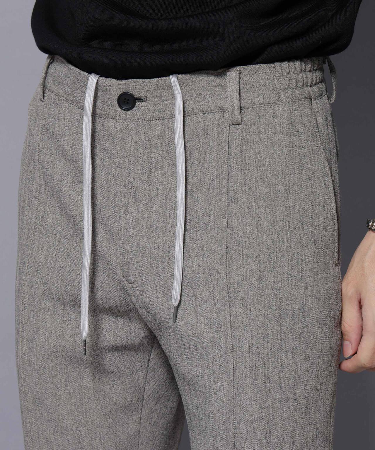 N TROUSERS BASIC｣ 洗えるMIXツイードストレッチパンツ(セットアップ可