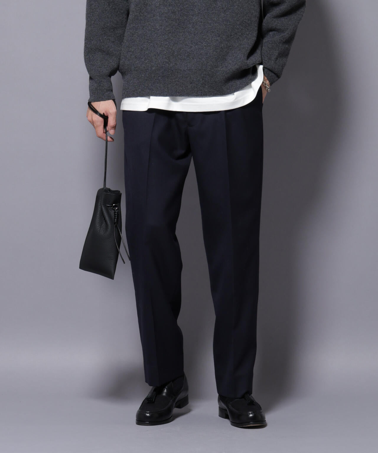 「N JACKET PREMIUM」RENU(R)洗えるサキソニーストレートパンツ