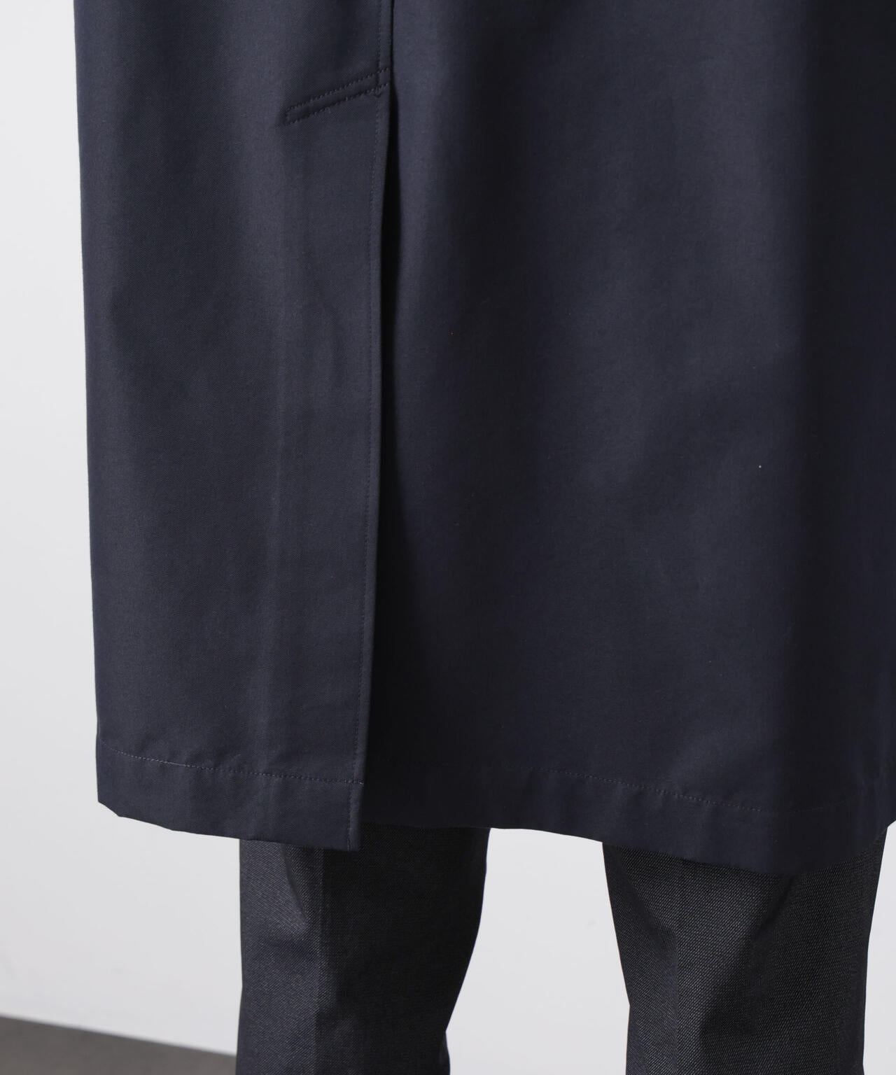 フーデッドステンカラーコート｢WARP PRINT｣ライニング