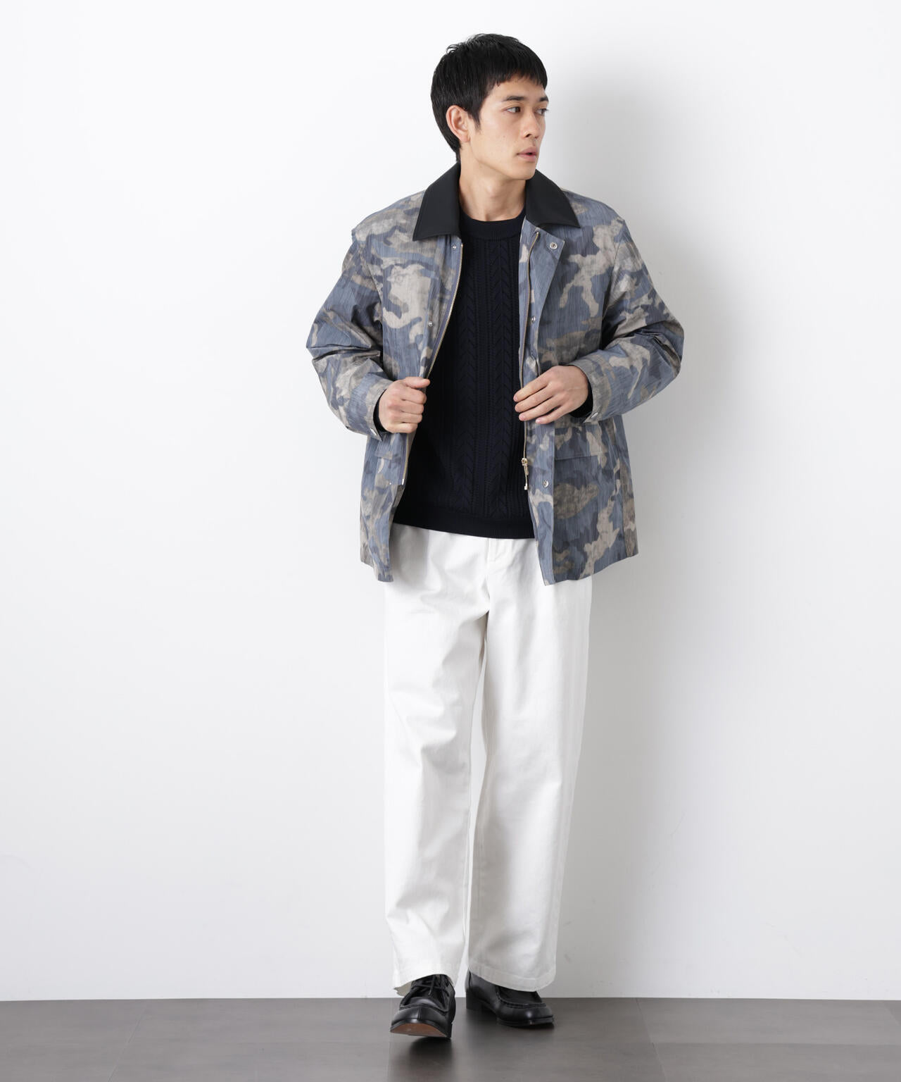 オーバージャケット「WARP PRINT」ライニング/撥水