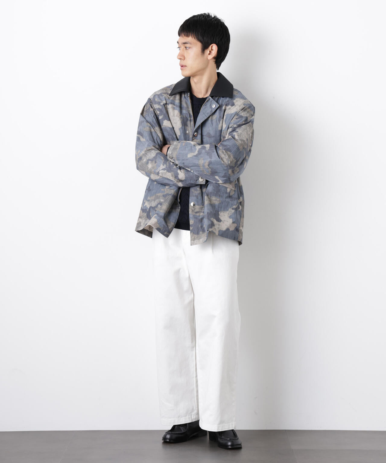 オーバージャケット「WARP PRINT」ライニング/撥水