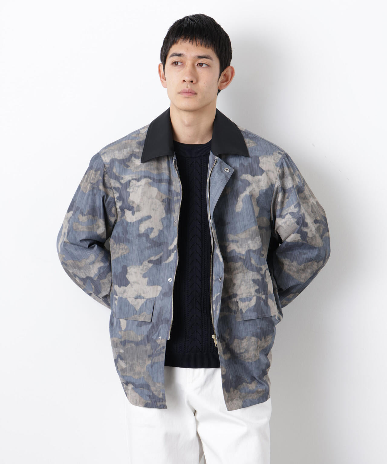 オーバージャケット「WARP PRINT」ライニング/撥水