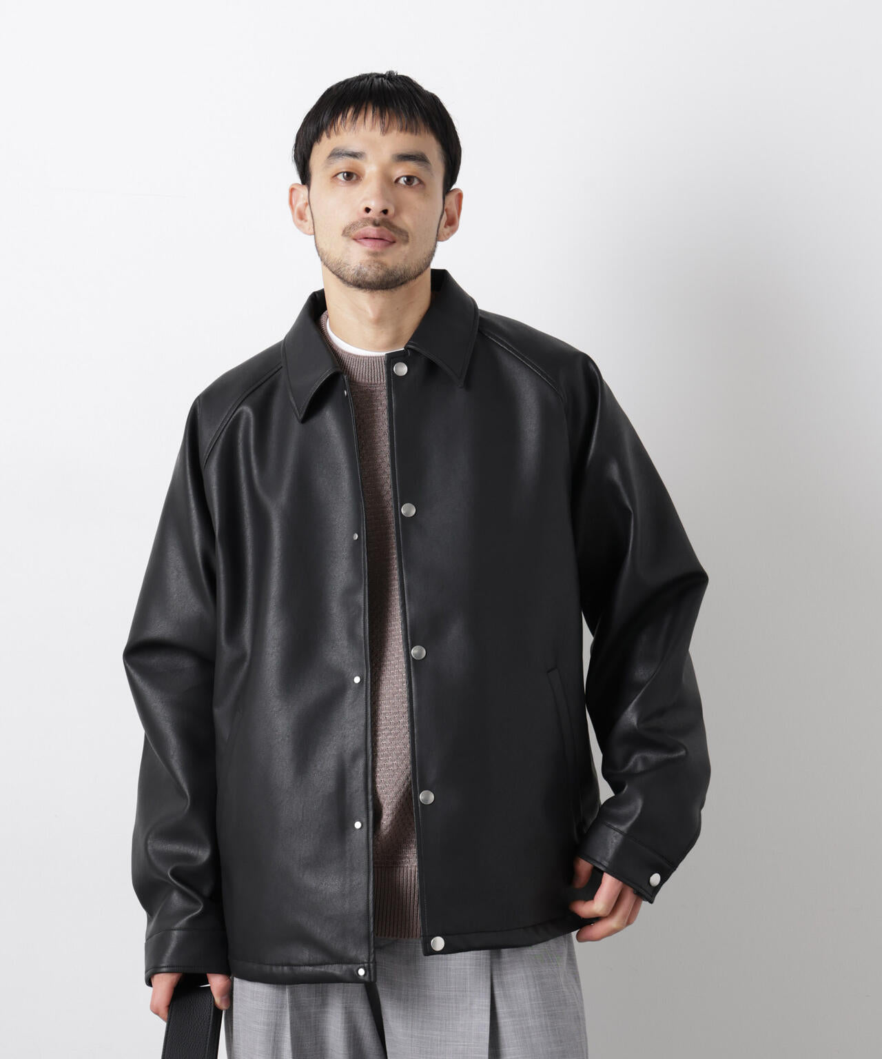フェイクレザーリラックスコーチジャケット | NANO universe（ナノ
