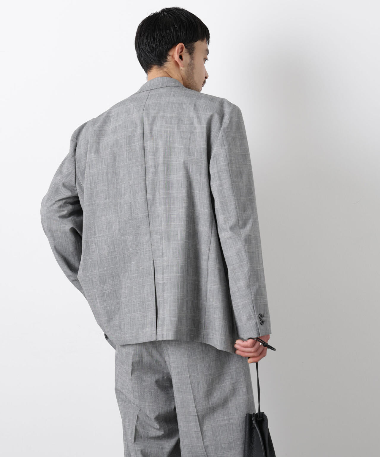 グレンチェックダブルブレストジャケット（セットアップ可）