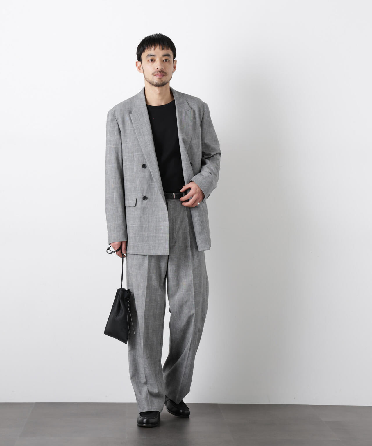 グレンチェックダブルブレストジャケット（セットアップ可）