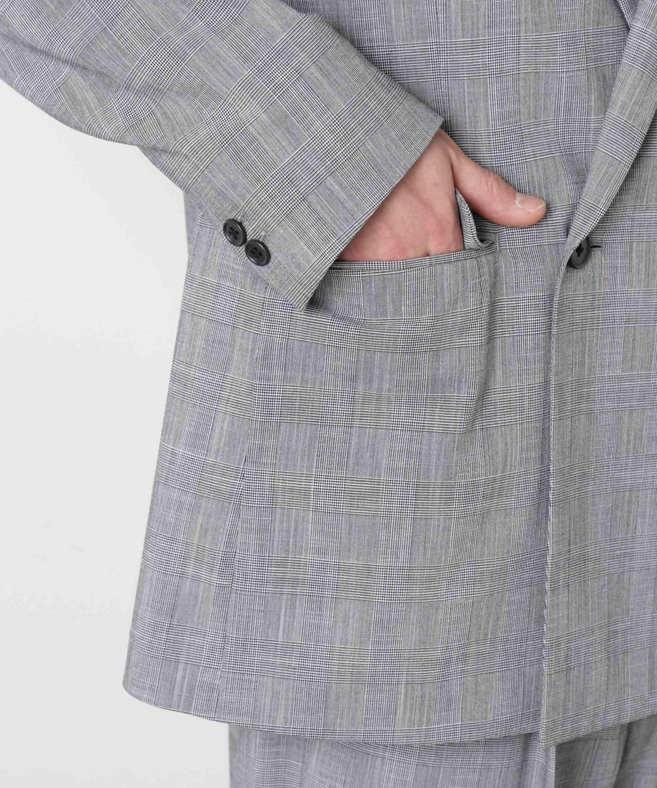 グレンチェックダブルブレストジャケット（セットアップ可）